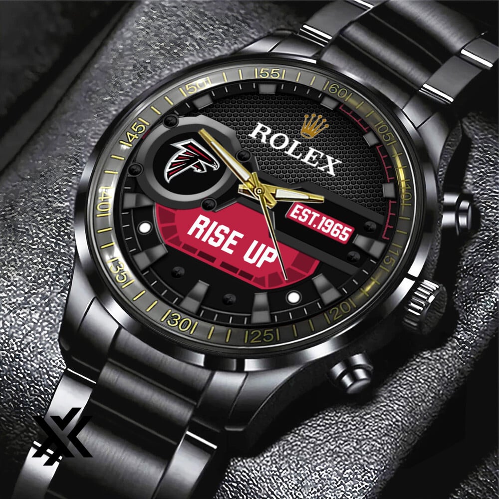 Atlanta Falcons Rolex Black Stainless Steel Watch