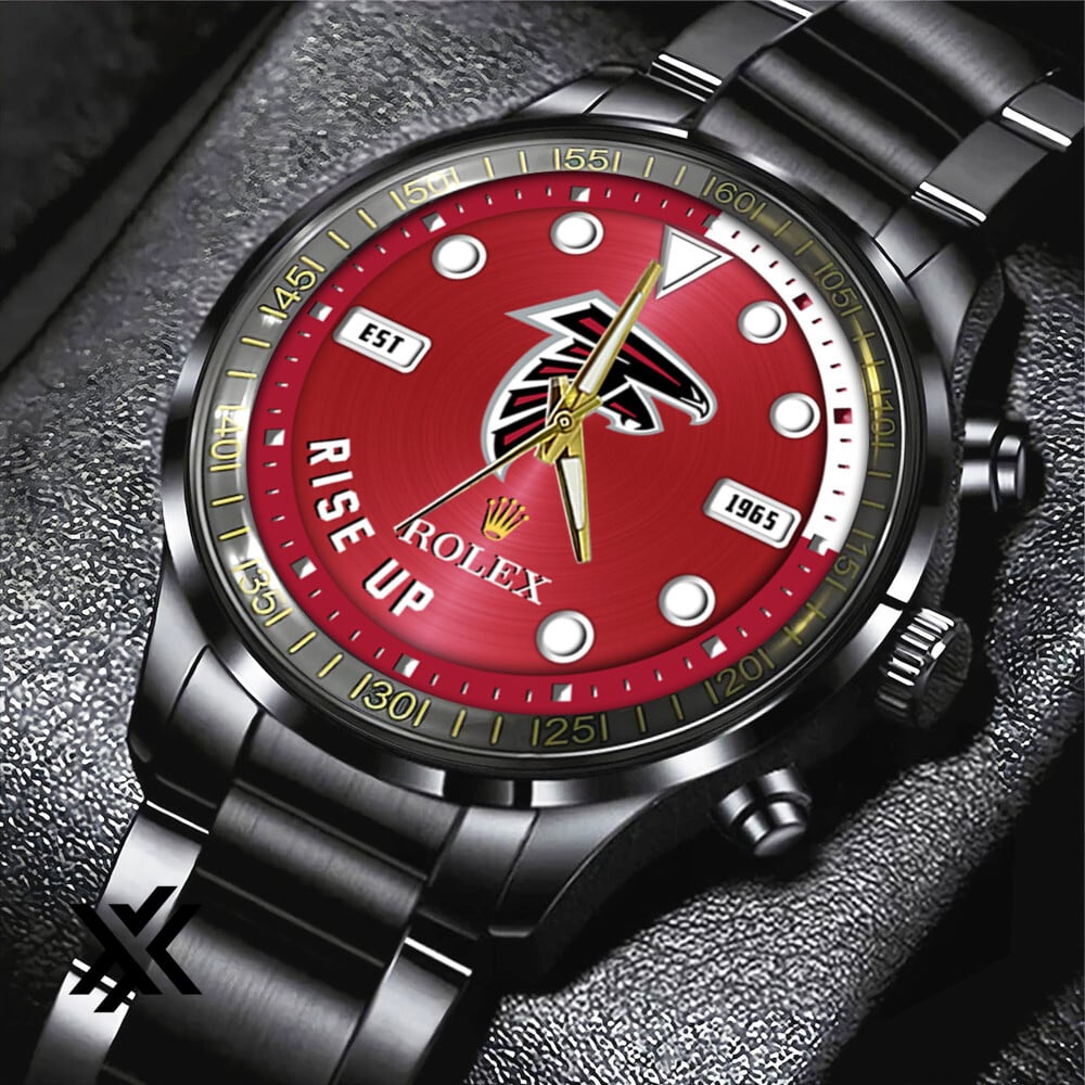 Atlanta Falcons Rolex Black Stainless Steel Watch