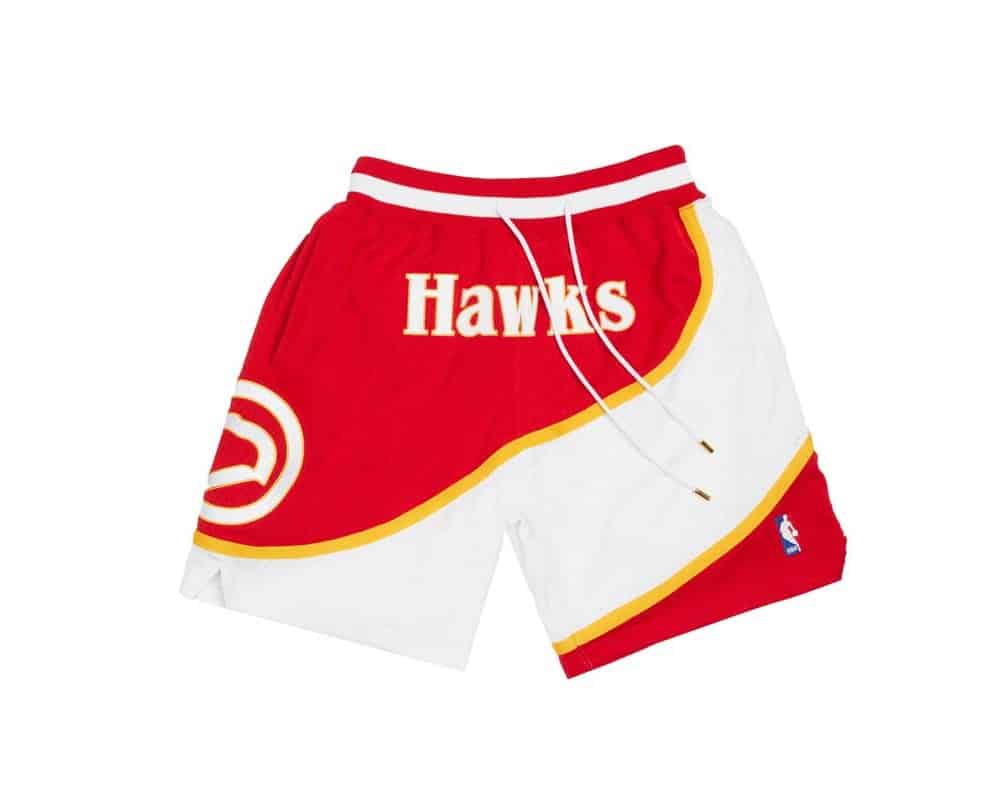 Atlanta Hawks Shorts White - Basketball Shorts Store