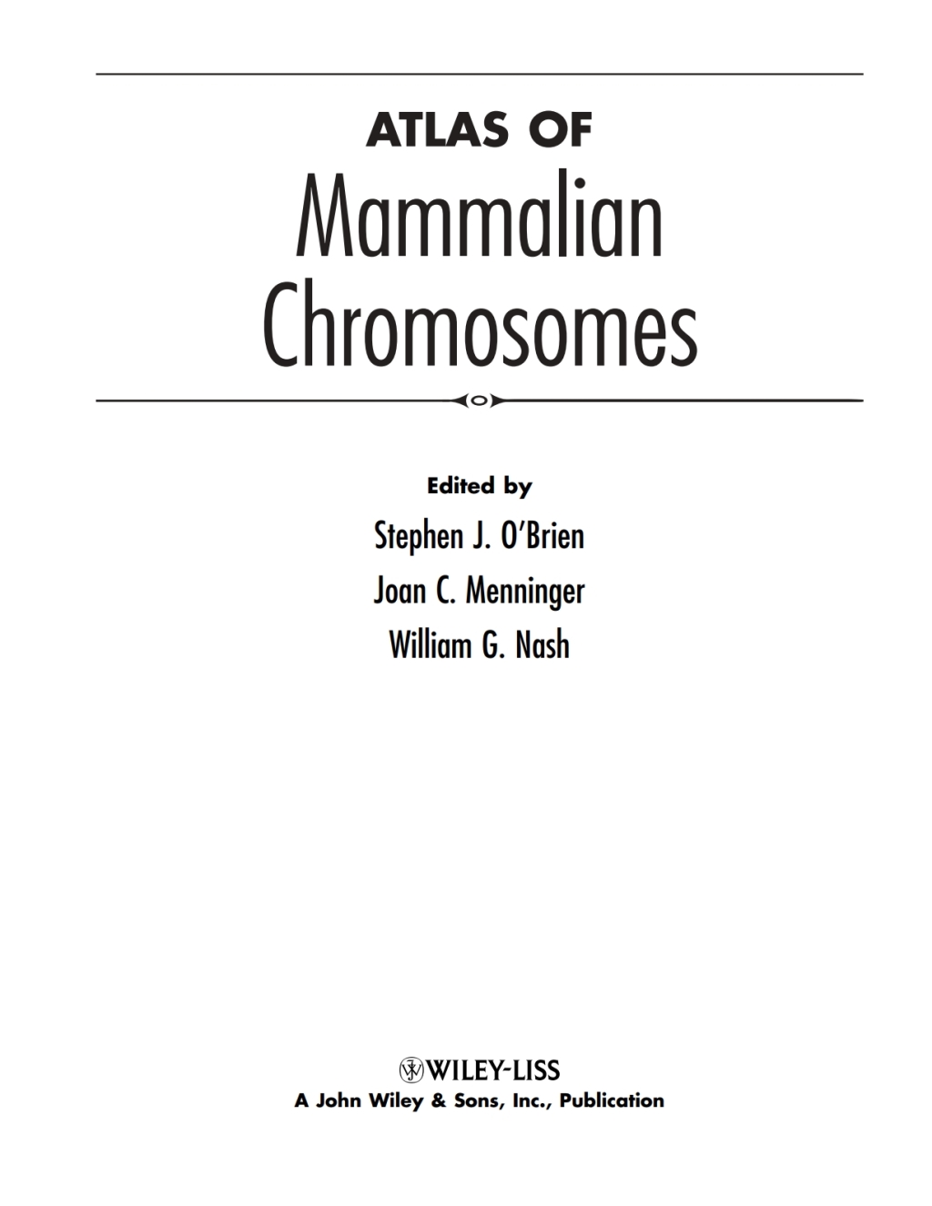 Atlas of Mammalian Chromosomes 1st Edition â€“ PDF/EPUB Version Downloadable