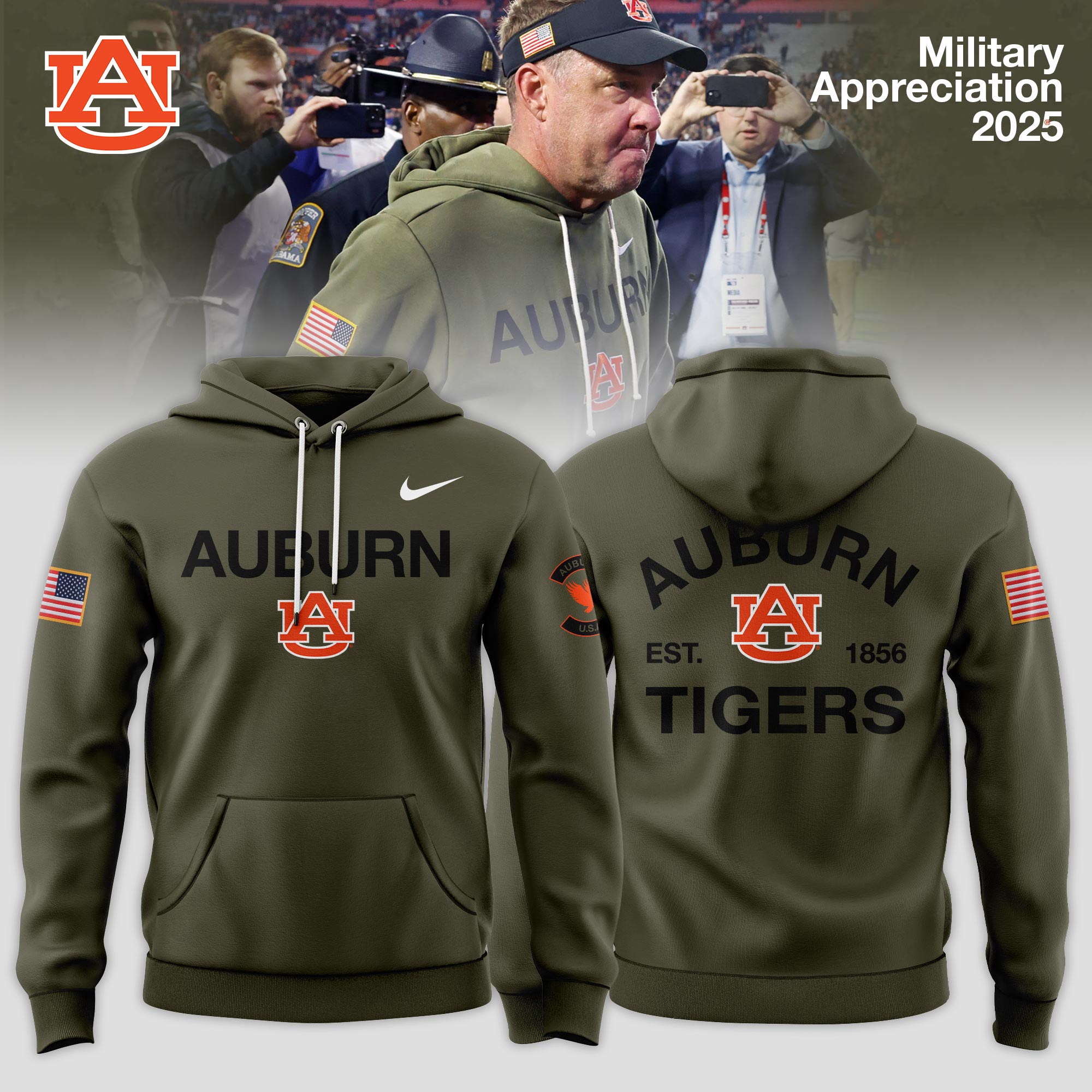 Auburn Tigers Southeastern Conference Teams 2025 Military Appreciation Limited Edition Hoodie