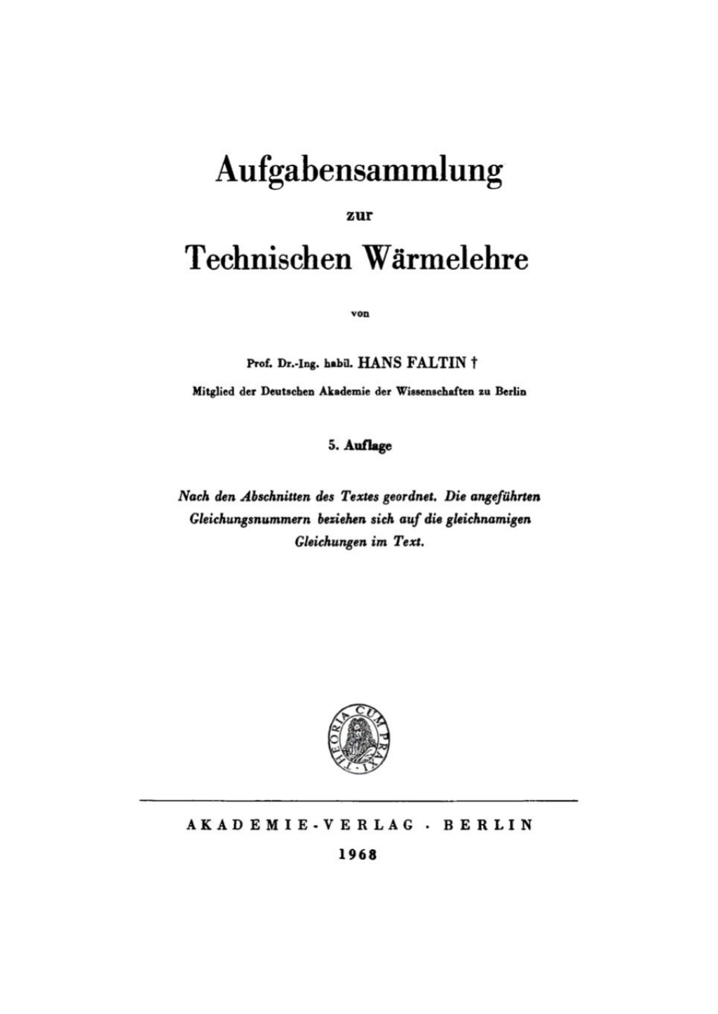Aufgabensammlung zur technischen WÃ¤rmelehre 5th Edition â€“ PDF/EPUB Version Downloadable