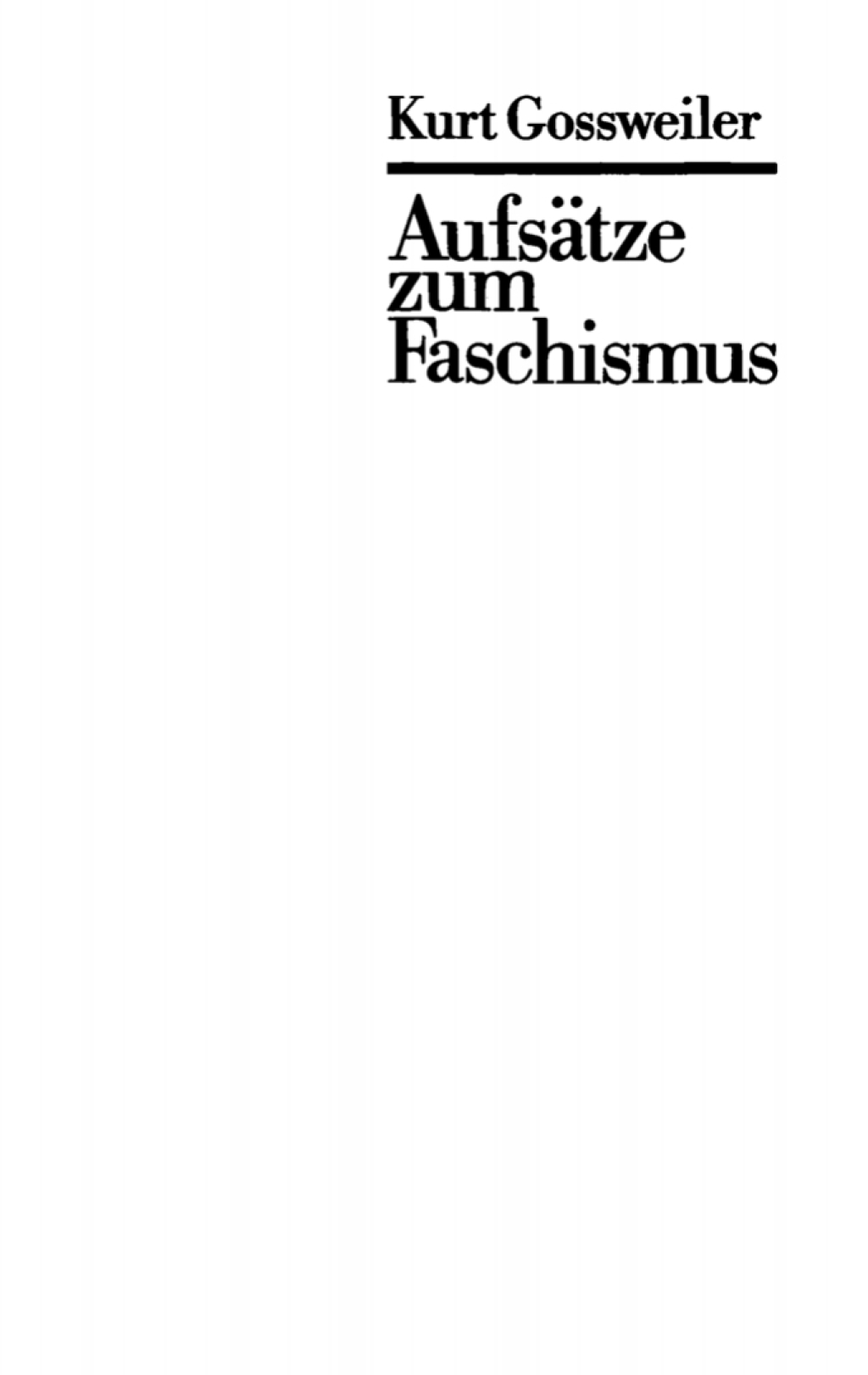 AufsÃ¤tze zum Faschismus 2nd Edition â€“ PDF/EPUB Version Downloadable