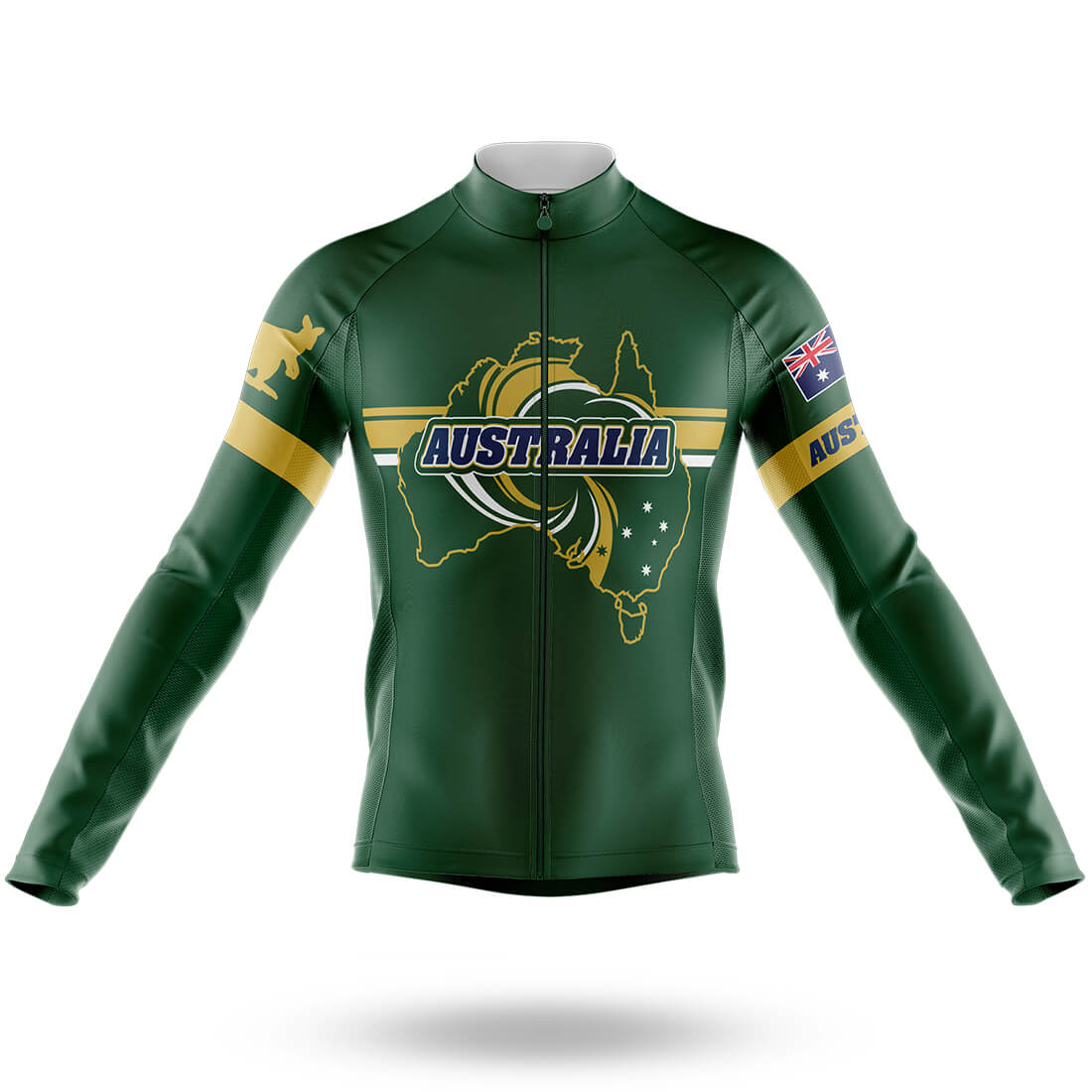 AUS Green Gold - Men's Cycling Long Sleeve Jersey