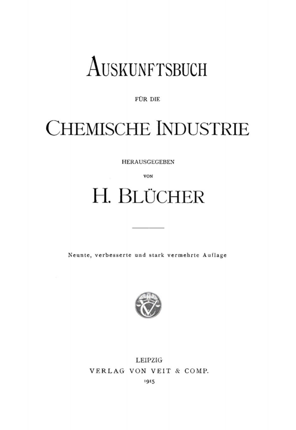 Auskunftsbuch fÃ¼r die Chemische Industrie 9th Edition â€“ PDF/EPUB Version Downloadable