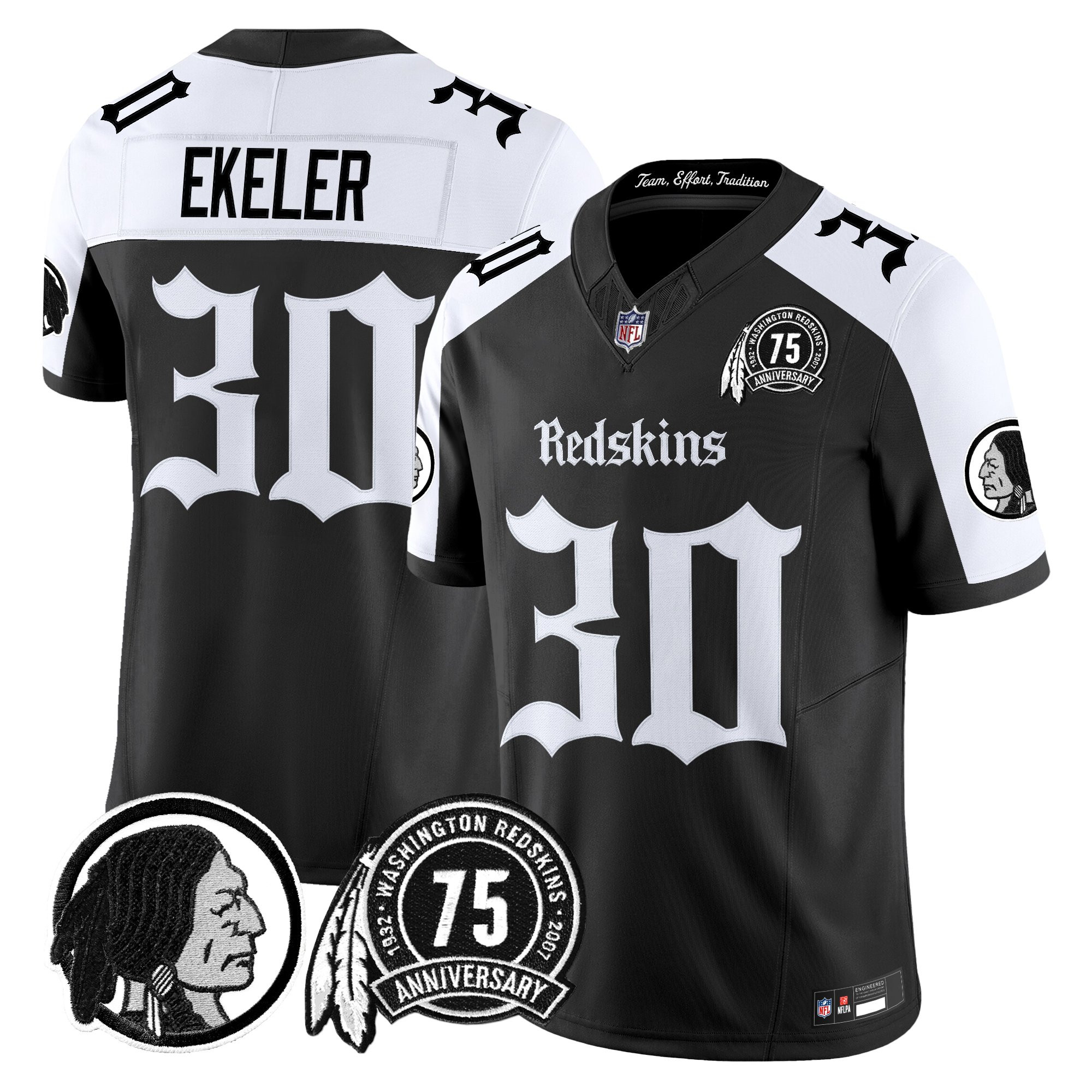 Austin Ekeler Men's Washington Commanders 'Gothic Capital Edition' Vapor Limited Alternate Jersey - All Stitched