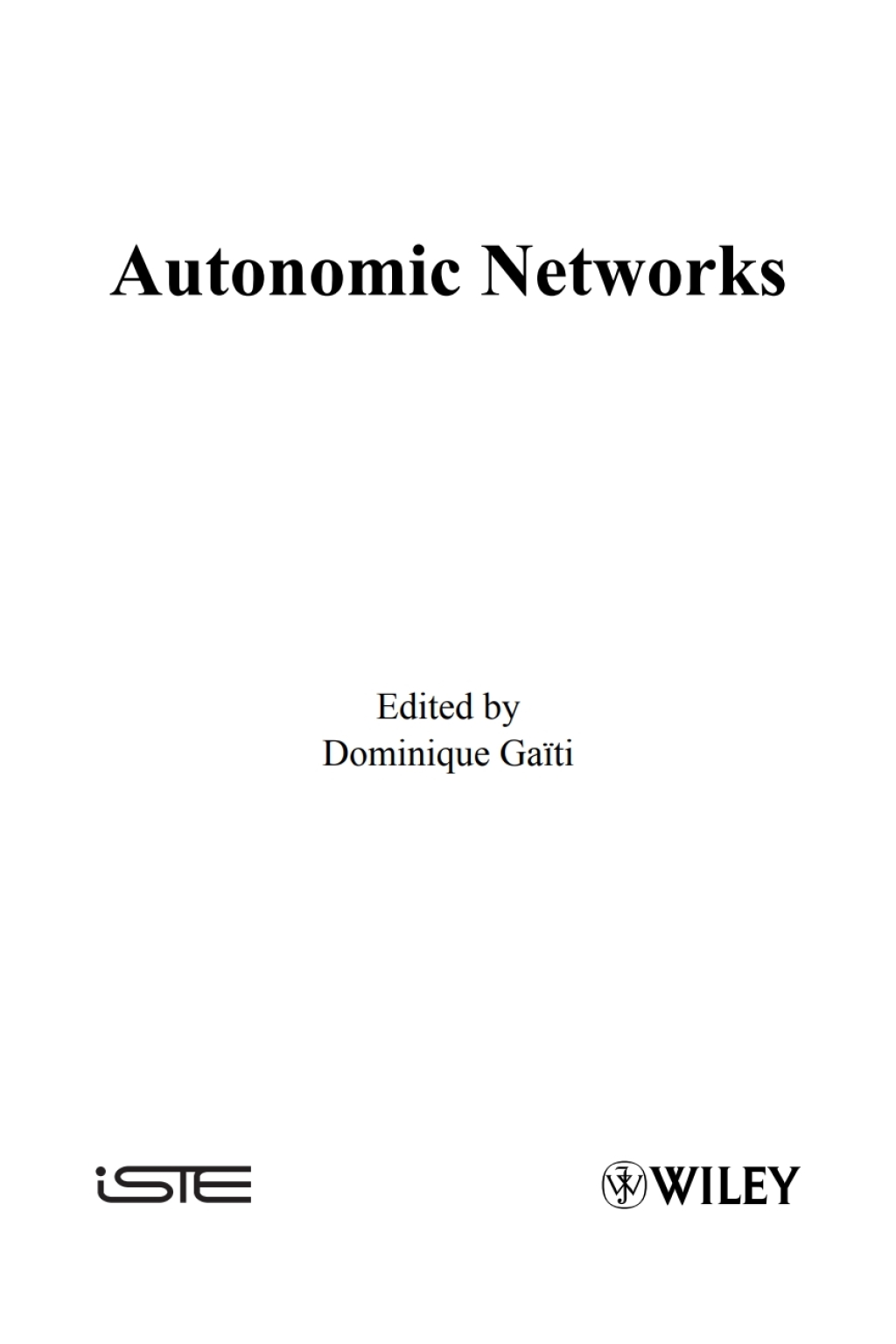 Autonomic Networks 1st Edition â€“ PDF/EPUB Version Downloadable