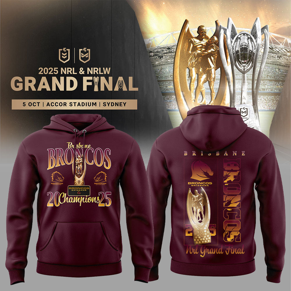 B.Broncos NRL Finals 2025 Champions Combo Hoodie