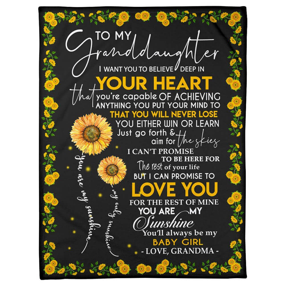 Babygirl Of Grandma Gift For Granddaughter Blanket Fleece Quilt Blanket - TopBestClothing