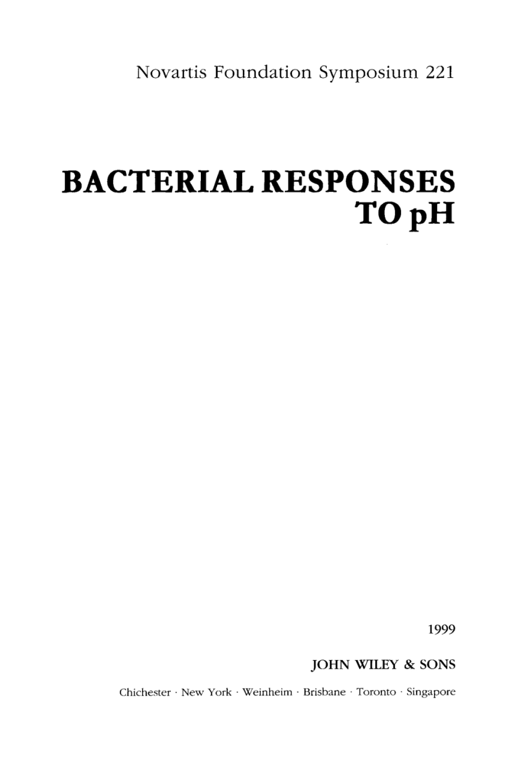 Bacterial Responses to pH 1st Edition â€“ PDF/EPUB Version Downloadable