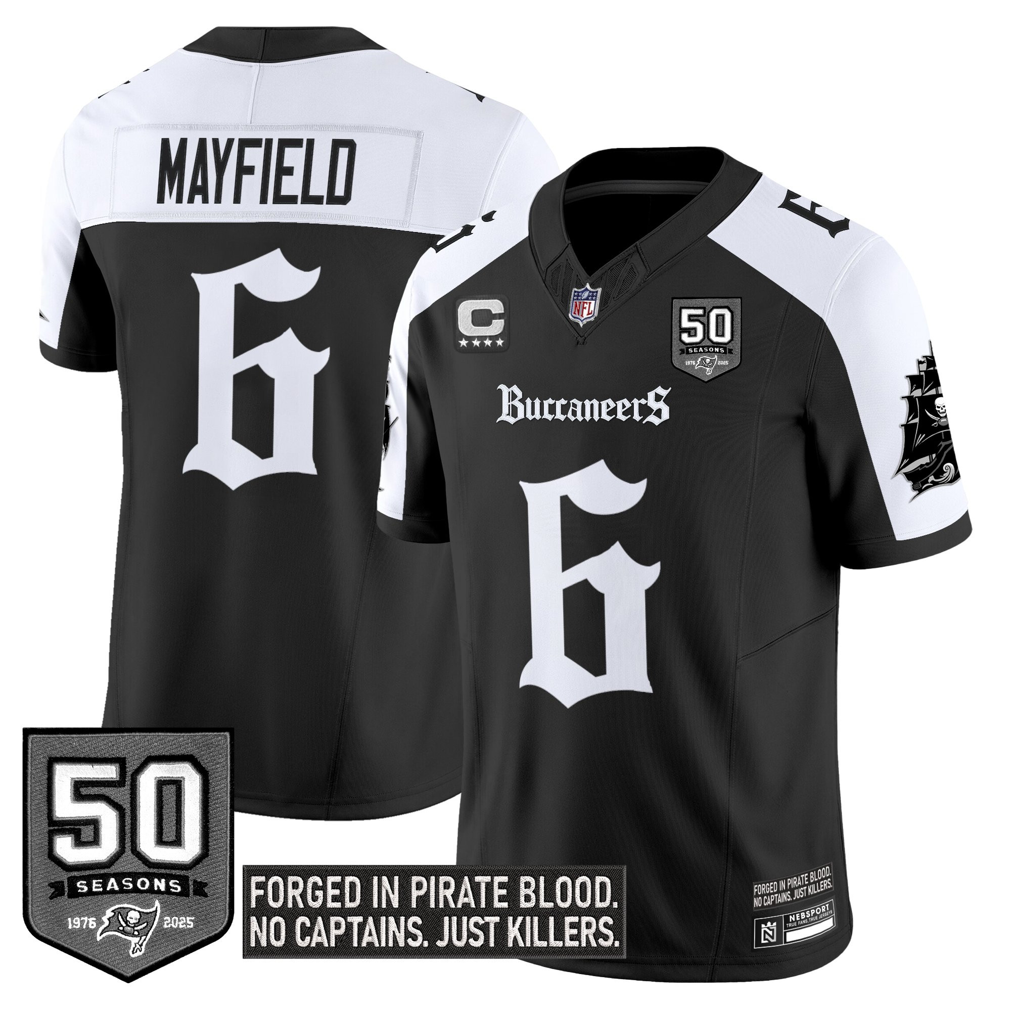 Baker Mayfield Men's Tampa Bay Buccaneers 'Gothic Pirate Shadows Edition' Limited Alternate Jersey - All Stitched