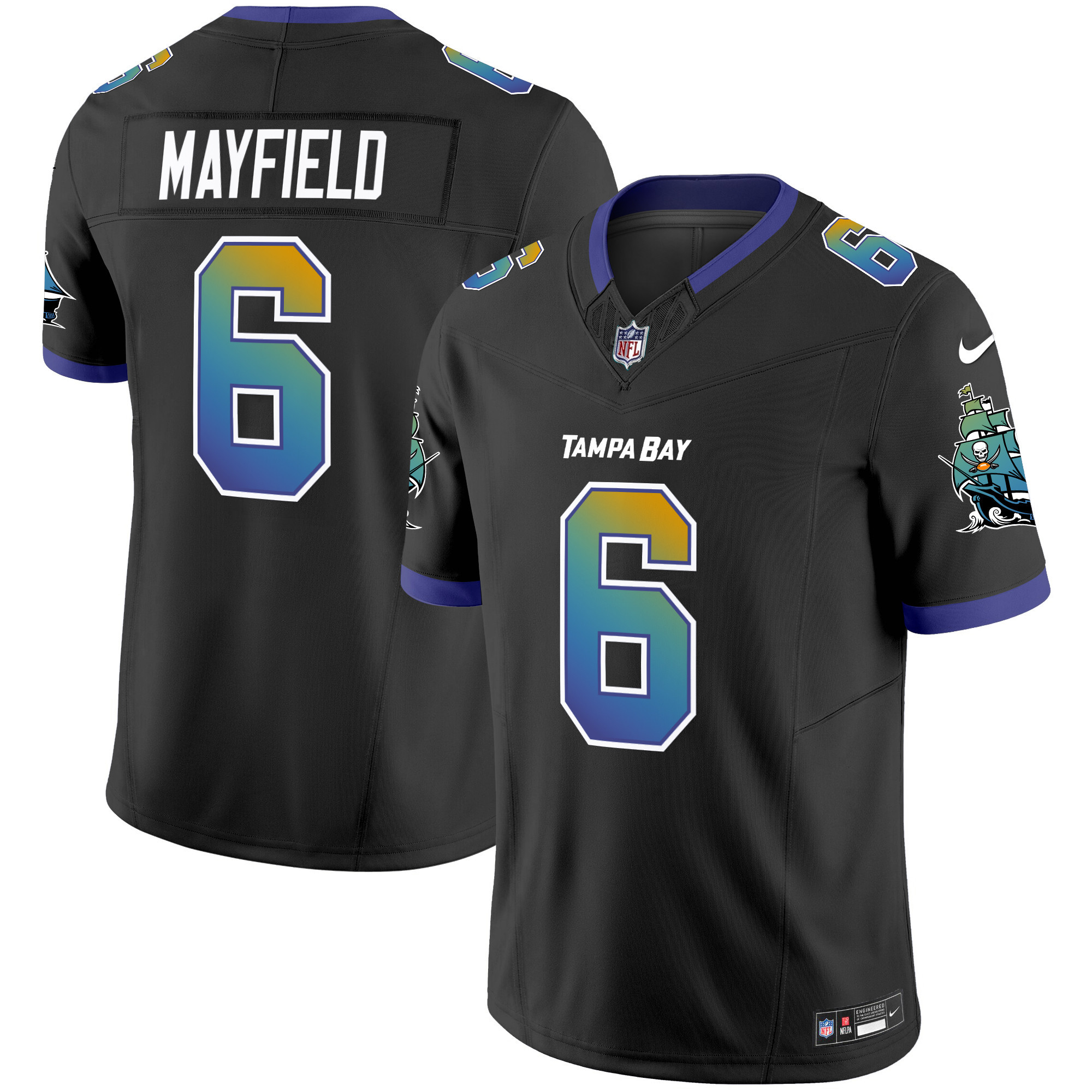 Baker Mayfield Men's Tampa Bay Buccaneers "Tampa City" Vapor Limited Black Jersey - All Stitched
