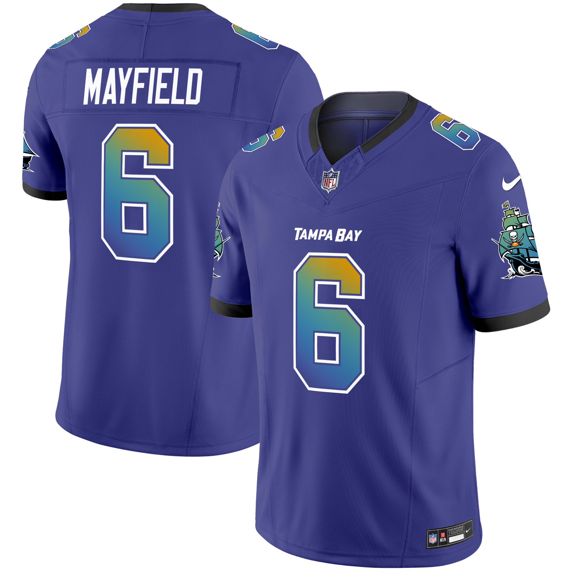 Baker Mayfield Men's Tampa Bay Buccaneers "Tampa City" Vapor Limited Purple Jersey - All Stitched