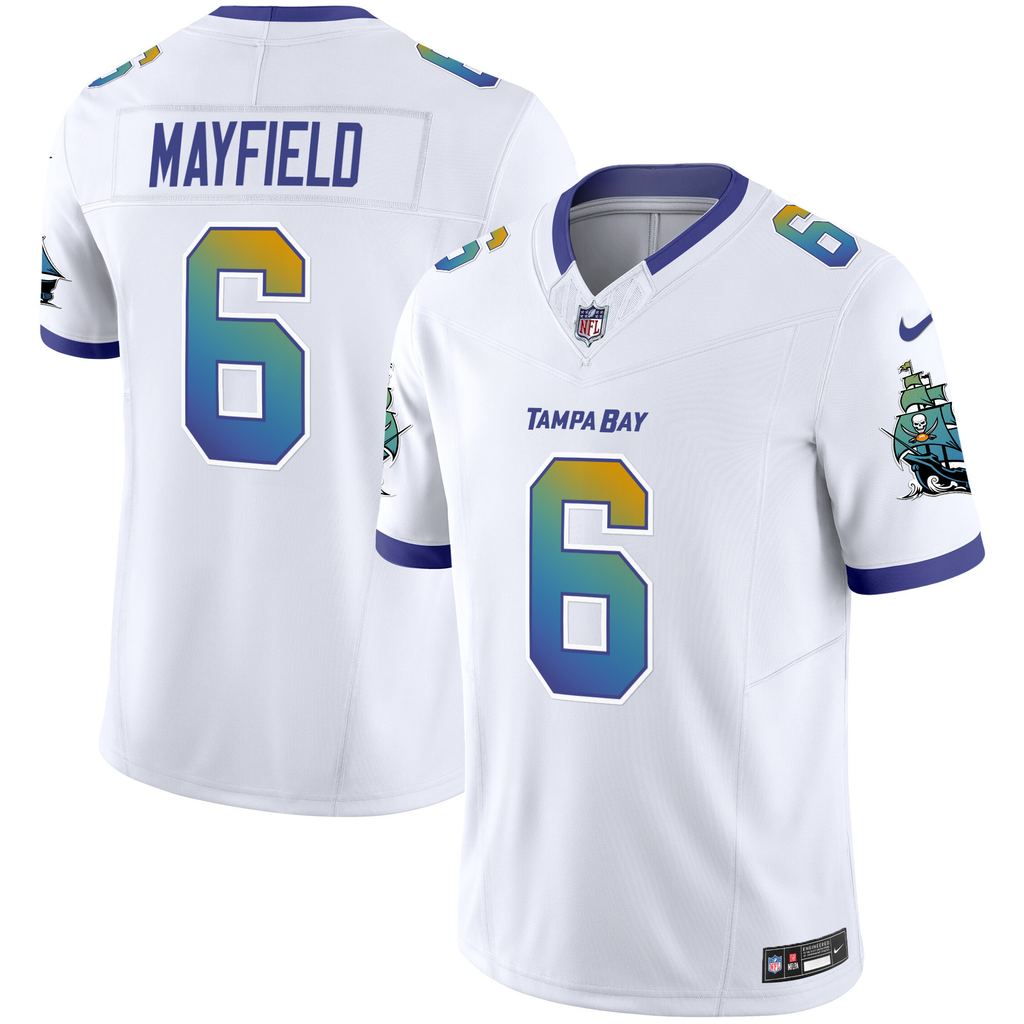 Baker Mayfield Men's Tampa Bay Buccaneers "Tampa City" Vapor Limited White Jersey - All Stitched