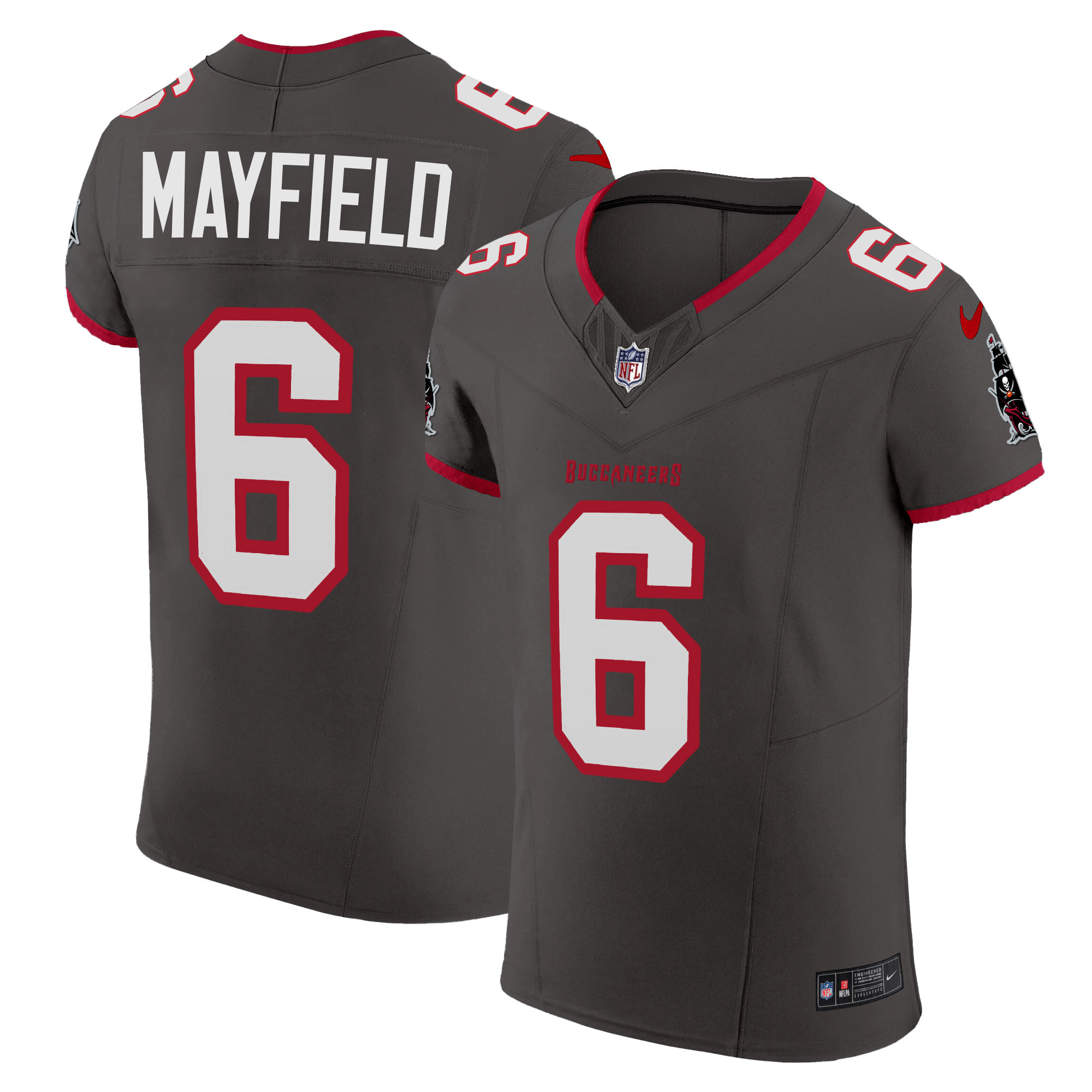 Baker Mayfield Men's Tampa Bay Buccaneers Vapor Elite Pewter Jersey - All Stitched
