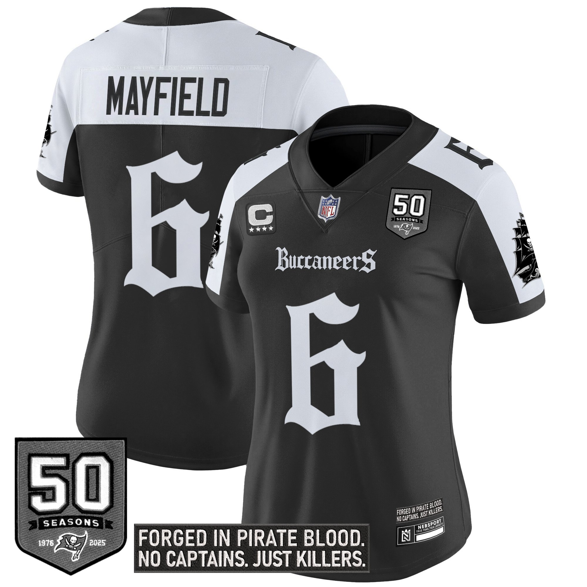 Baker Mayfield Women's Tampa Bay Buccaneers 'Gothic Pirate Shadows Edition' Vapor Limited Alternate Jersey - All Stitched