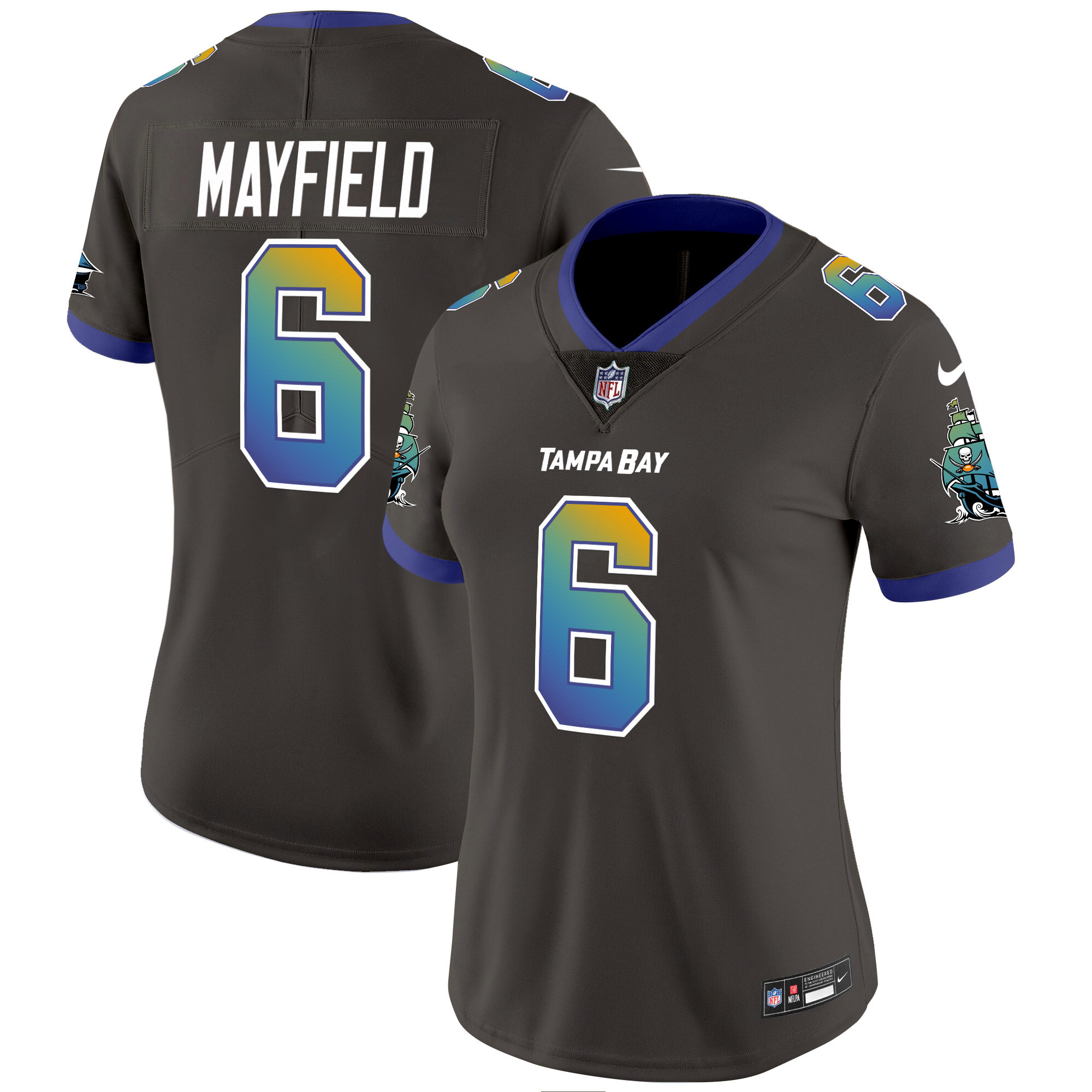 Baker Mayfield Women's Tampa Bay Buccaneers "Tampa City" Vapor Limited Pewter Jersey - All Stitched