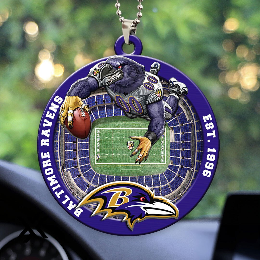 Baltimore Ravens Custom 2-Sided Acrylic Car Ornament