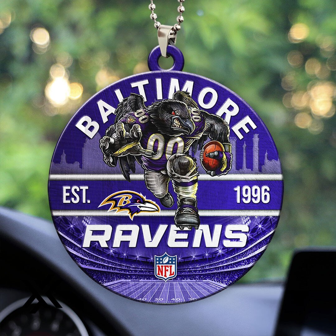 Baltimore Ravens Custom 2-Sided Acrylic Car Ornament