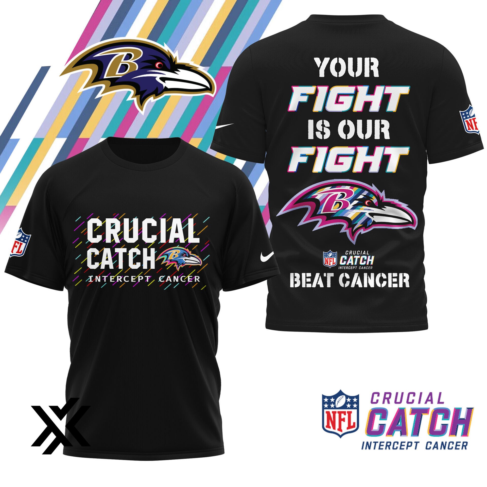 Baltimore Ravens NFL Crucial Catch 3D Shirt