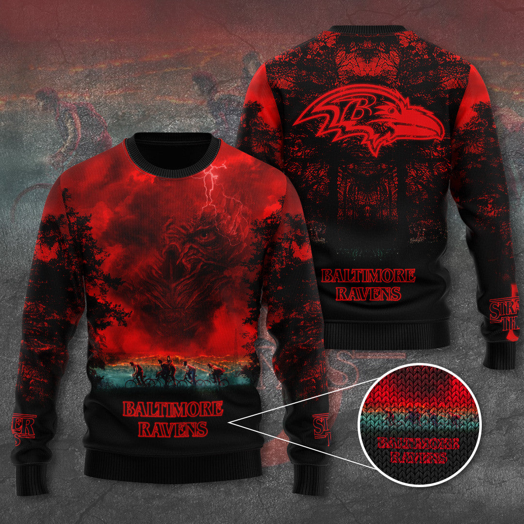 Baltimore Ravens Stranger Things Ugly Sweater