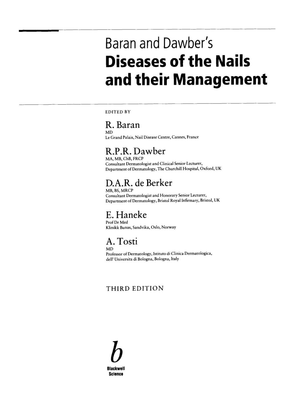 Baran and Dawber's Diseases of the Nails and their Management 3rd Edition â€“ PDF/EPUB Version Downloadable