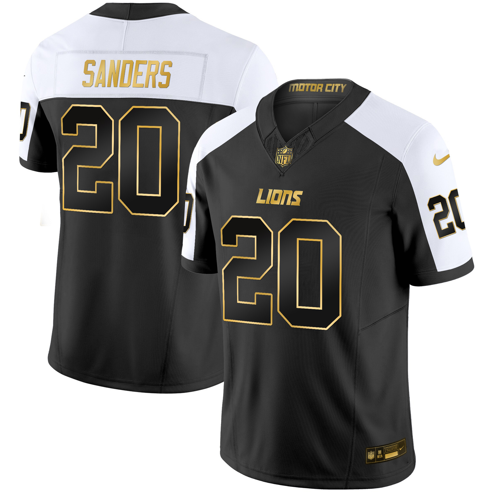 Barry Sanders Men's Detroit Lions 2024 Gold Vapor Limited Alternate Jersey - All Stitched