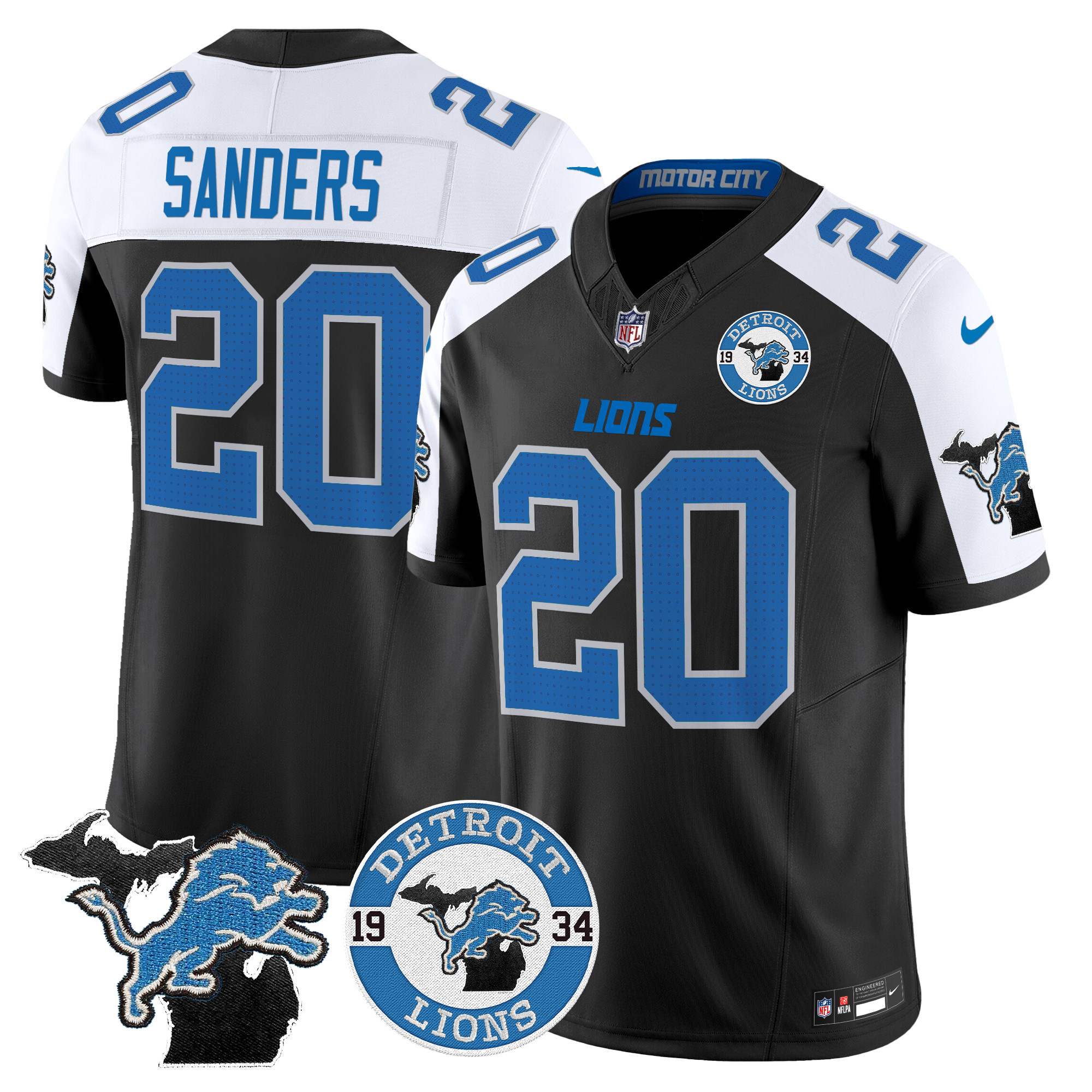 Barry Sanders Men's Detroit Lions 2024 Vapor Limited Alternate Jersey - All Stitched