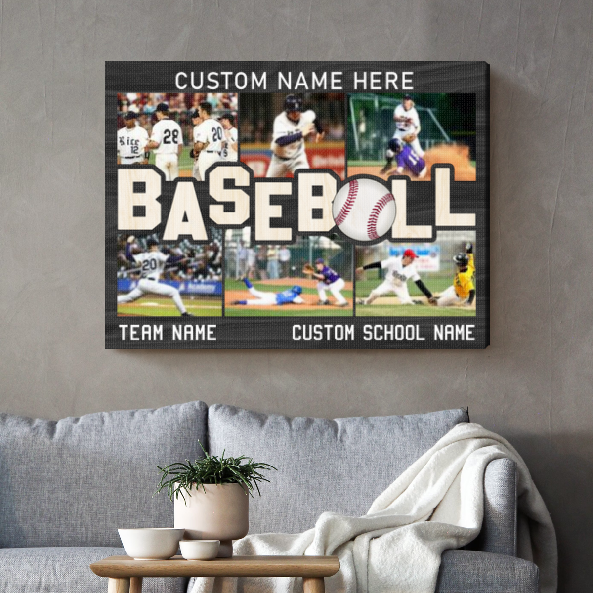 Baseball Custom Photo Collage Canvas, Senior Night Gifts For Baseball, Personalized Baseball Gifts, Gifts For Baseball Players, Baseball Picture Print