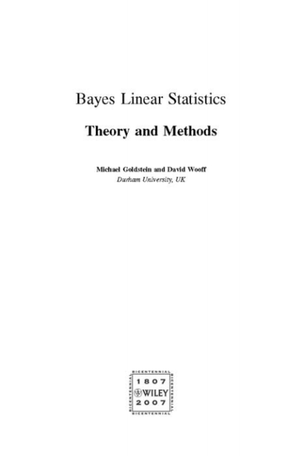 Bayes Linear Statistics: Theory and Methods Theory and Methods 1st Edition â€“ PDF/EPUB Version Downloadable
