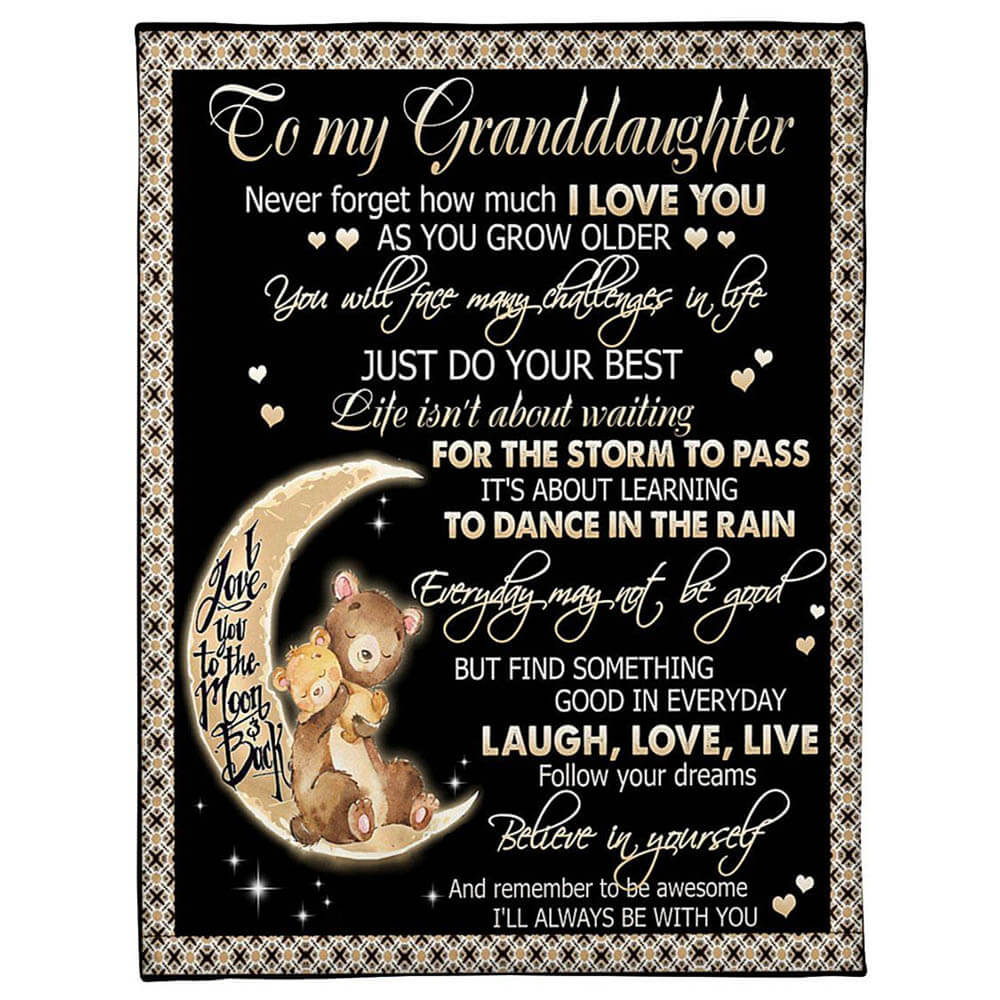 Bears To Granddaughter For Family Fleece Quilt Blanket - TopBestClothing