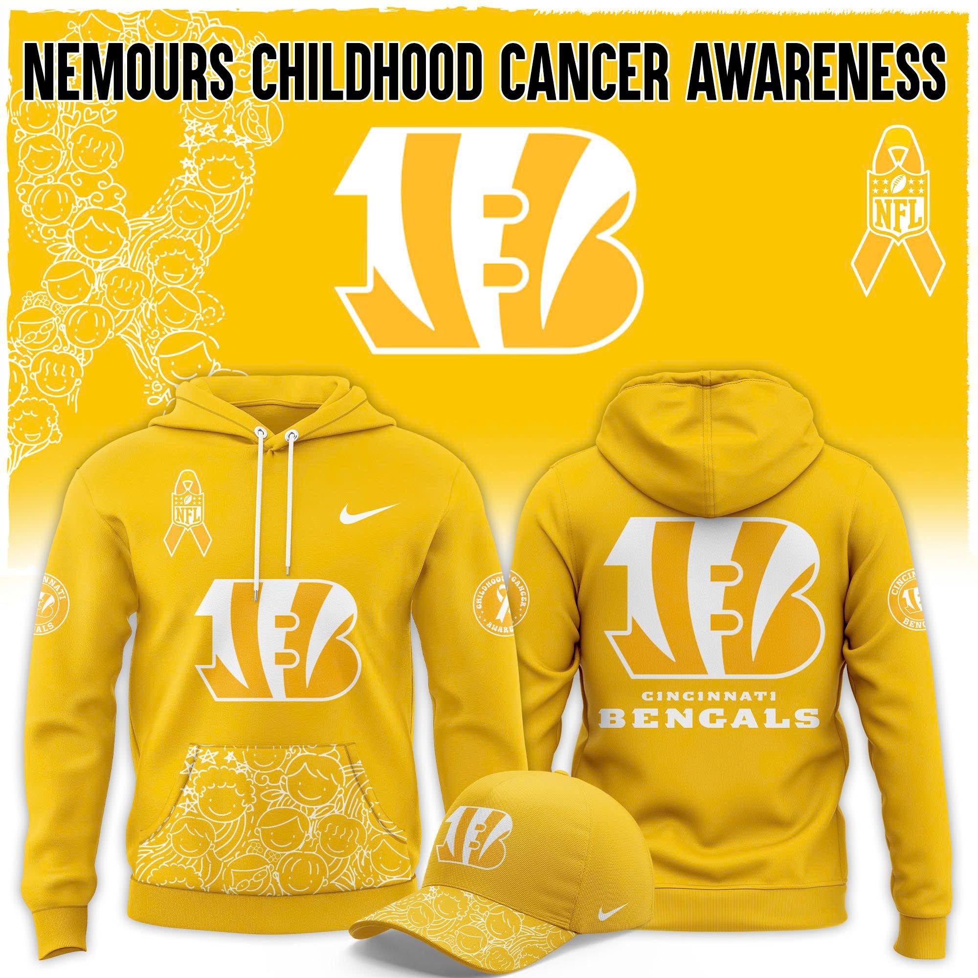 Bengals Nemours Childhood Cancer Awareness Fan Hoodie