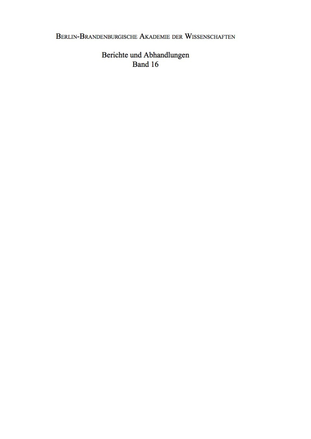 Berichte und Abhandlungen. Band 16 1st Edition â€“ PDF/EPUB Version Downloadable