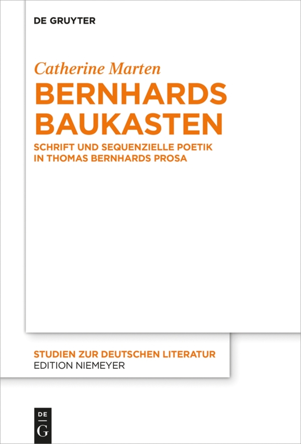 Bernhards Baukasten Schrift und sequenzielle Poetik in Thomas Bernhards Prosa 1st Edition â€“ PDF/EPUB Version Downloadable