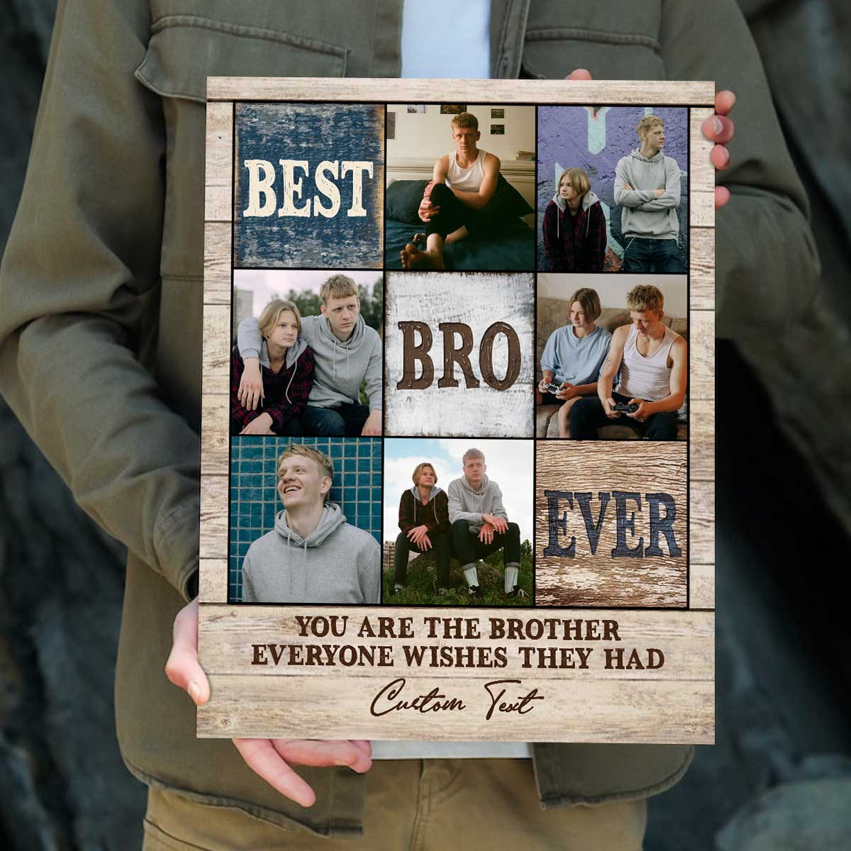 Best Brother Ever Photo Collage Gift, Brother Canvas Print, Brother Christmas Gifts, Personalized Brother Birthday Gift, Gifts For Brother From Sister