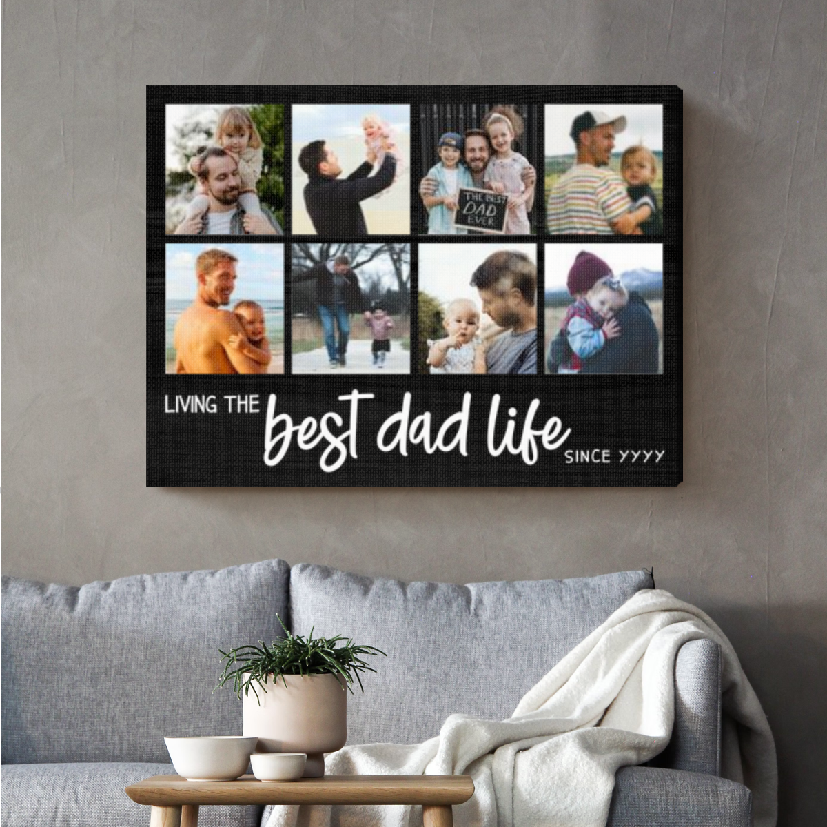 Best Dad Life Custom Photo Collage Canvas, FatherÃ¢â‚¬â„¢s Day Canvas Print, Personalized Picture Gift For Dad, Dad Gifts From Daughter, Daddy Gift