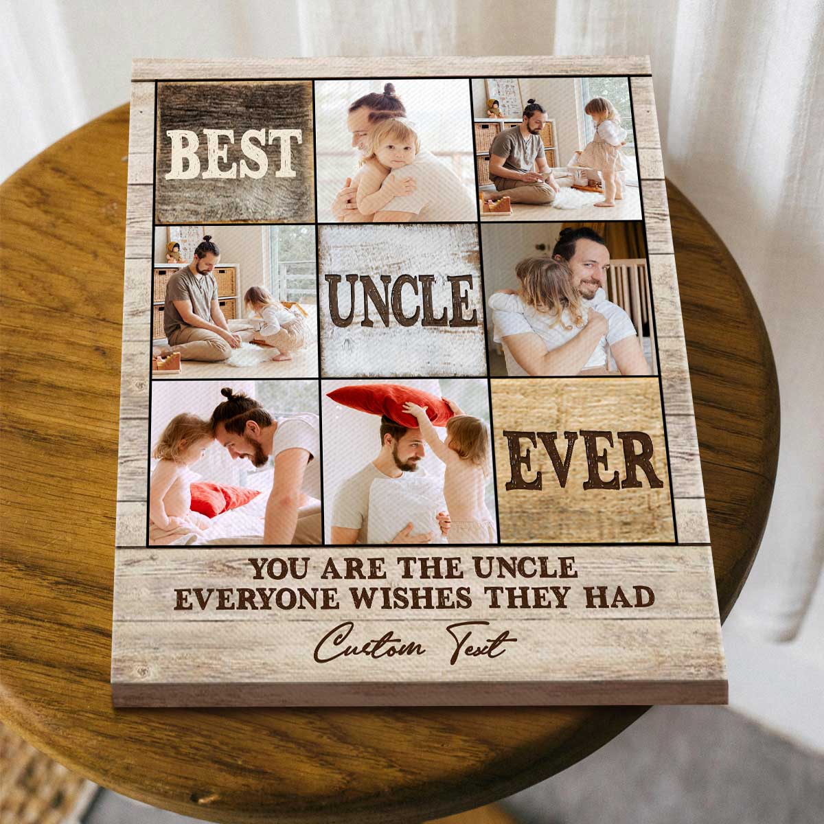 Best Uncle Ever Photo Collage Gift, Uncle Canvas Print, Uncle Christmas Gifts, Personalized Uncle Birthday Gift, Gifts For Uncle From Niece Nephew
