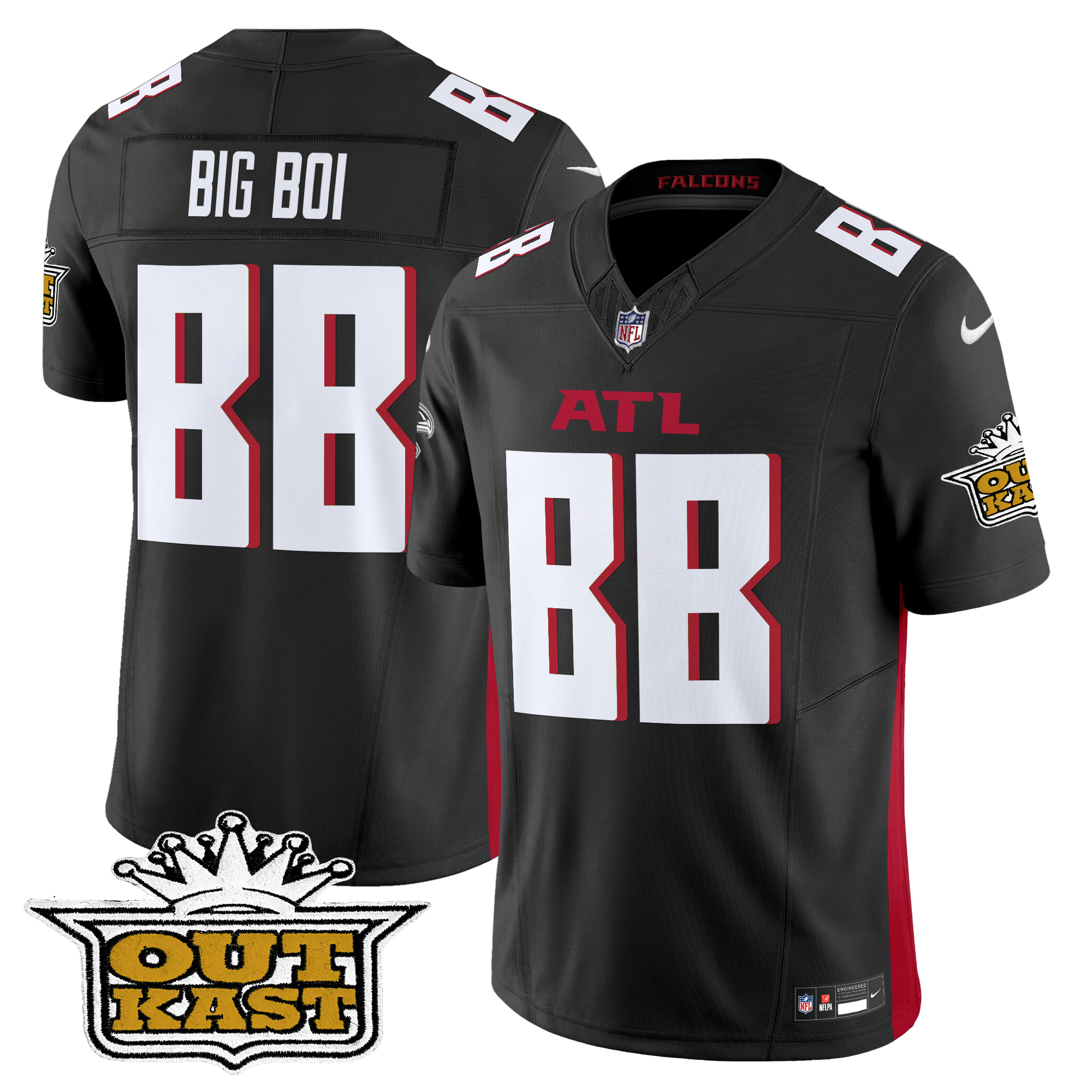 Big Boi Men's Outkast x Atlanta Falcons 2024 Vapor Limited Black Jersey - All Stitched
