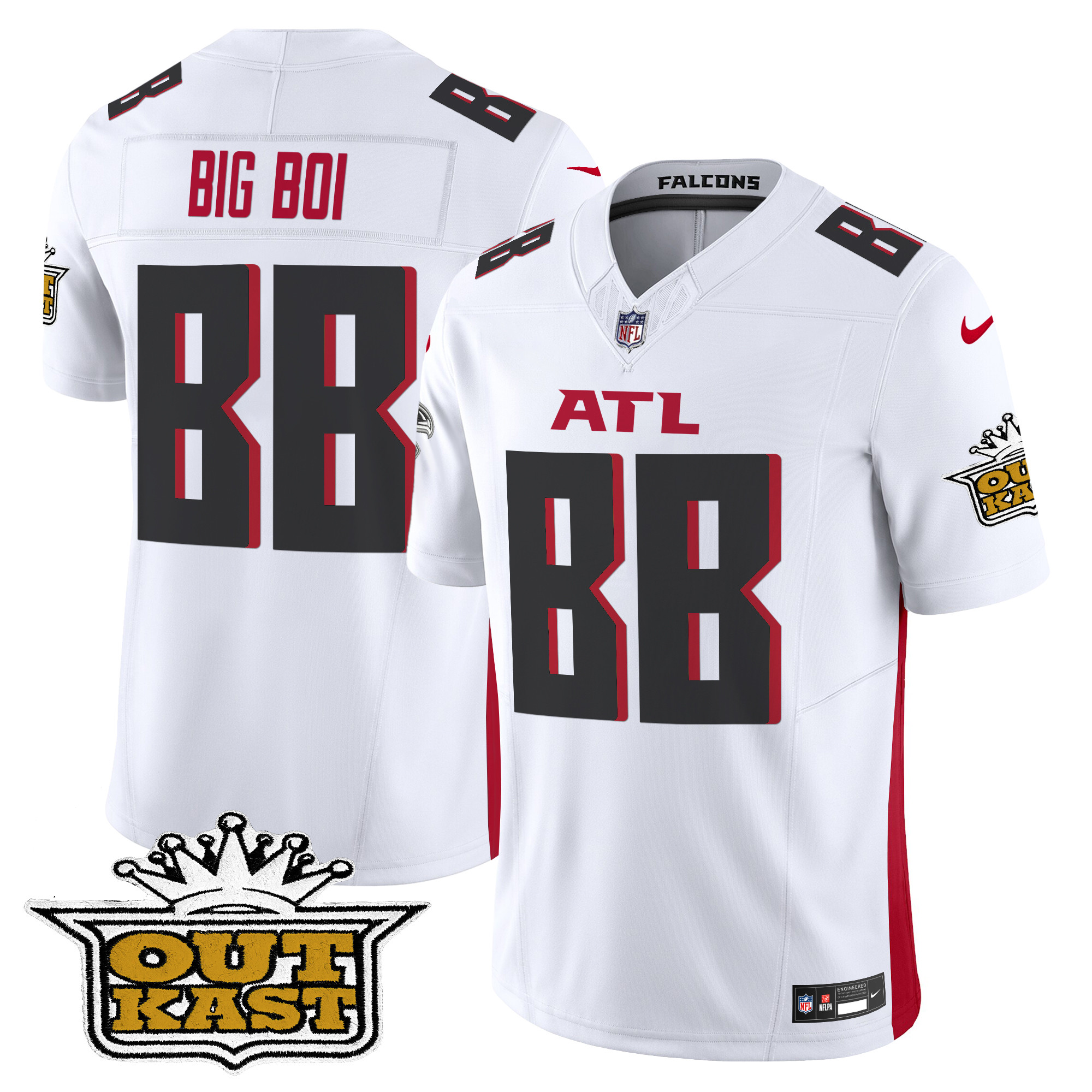 Big Boi Men's Outkast x Atlanta Falcons 2024 Vapor Limited White Jersey - All Stitched