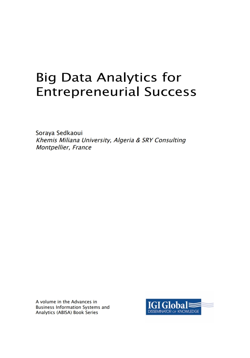Big Data Analytics for Entrepreneurial Success â€“ PDF/EPUB Version Downloadable
