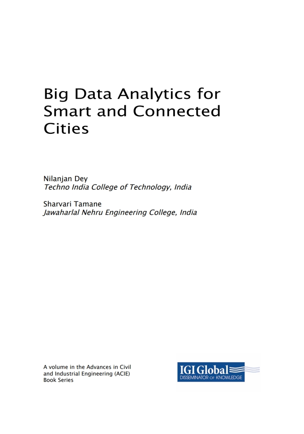 Big Data Analytics for Smart and Connected Cities â€“ PDF/EPUB Version Downloadable