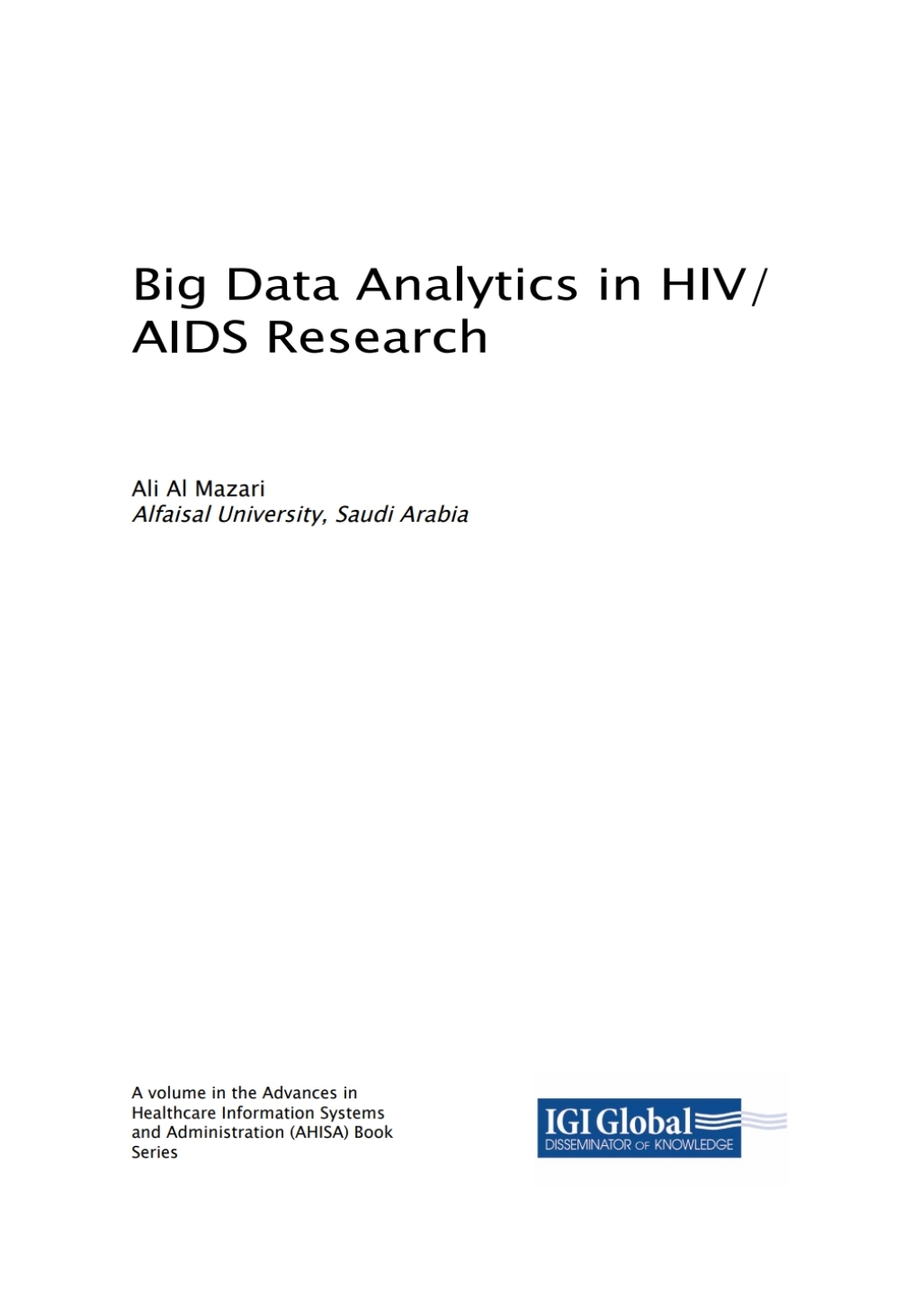 Big Data Analytics in HIV/AIDS Research â€“ PDF/EPUB Version Downloadable