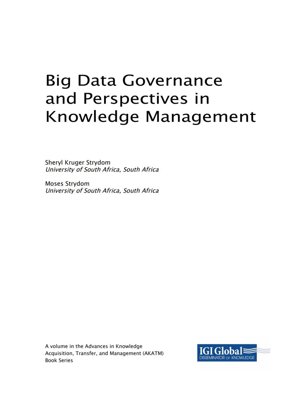 Big Data Governance and Perspectives in Knowledge Management â€“ PDF/EPUB Version Downloadable