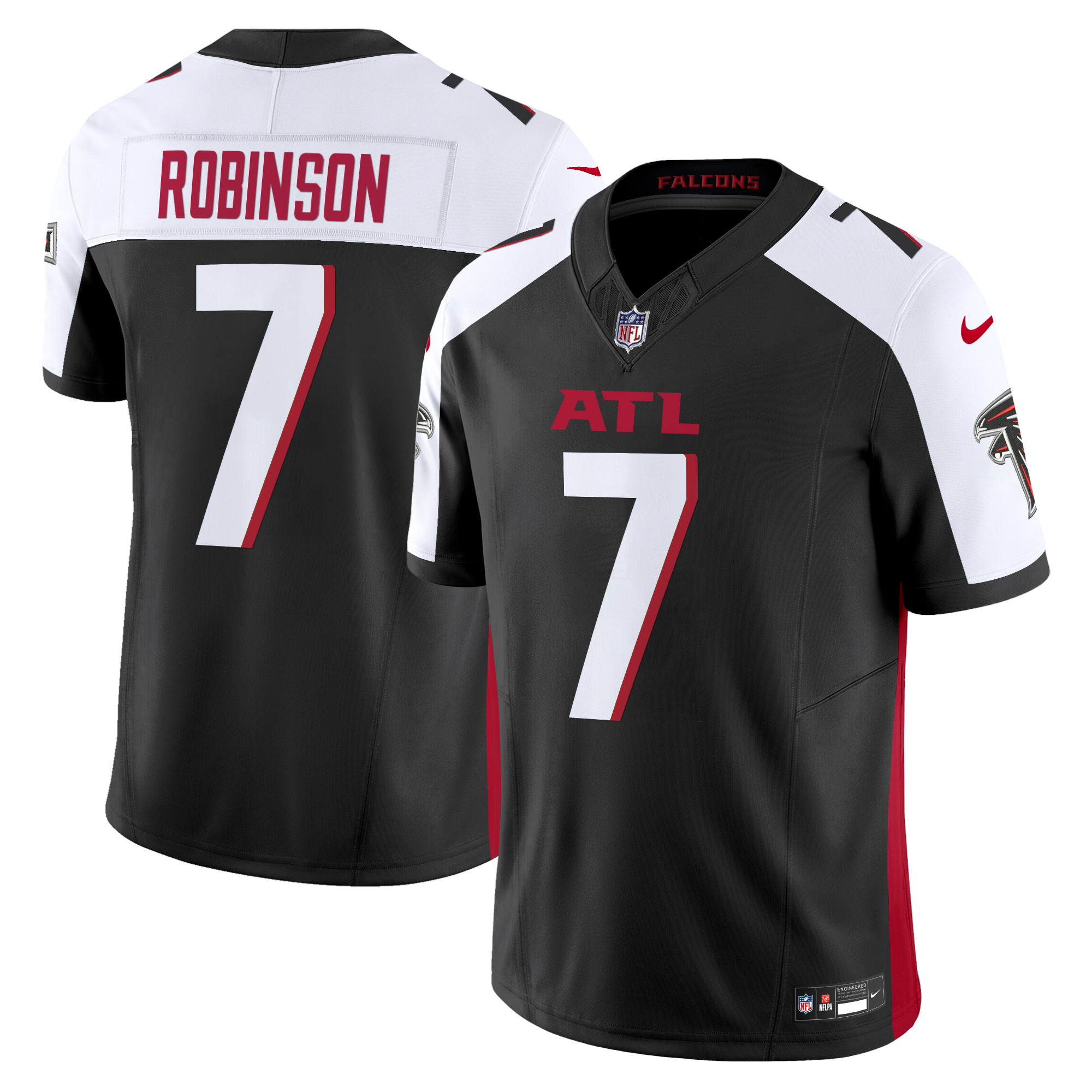 Bijan Robinson Men's Atlanta Falcons 2024 Vapor Limited Black Alternate Jersey - All Stitched