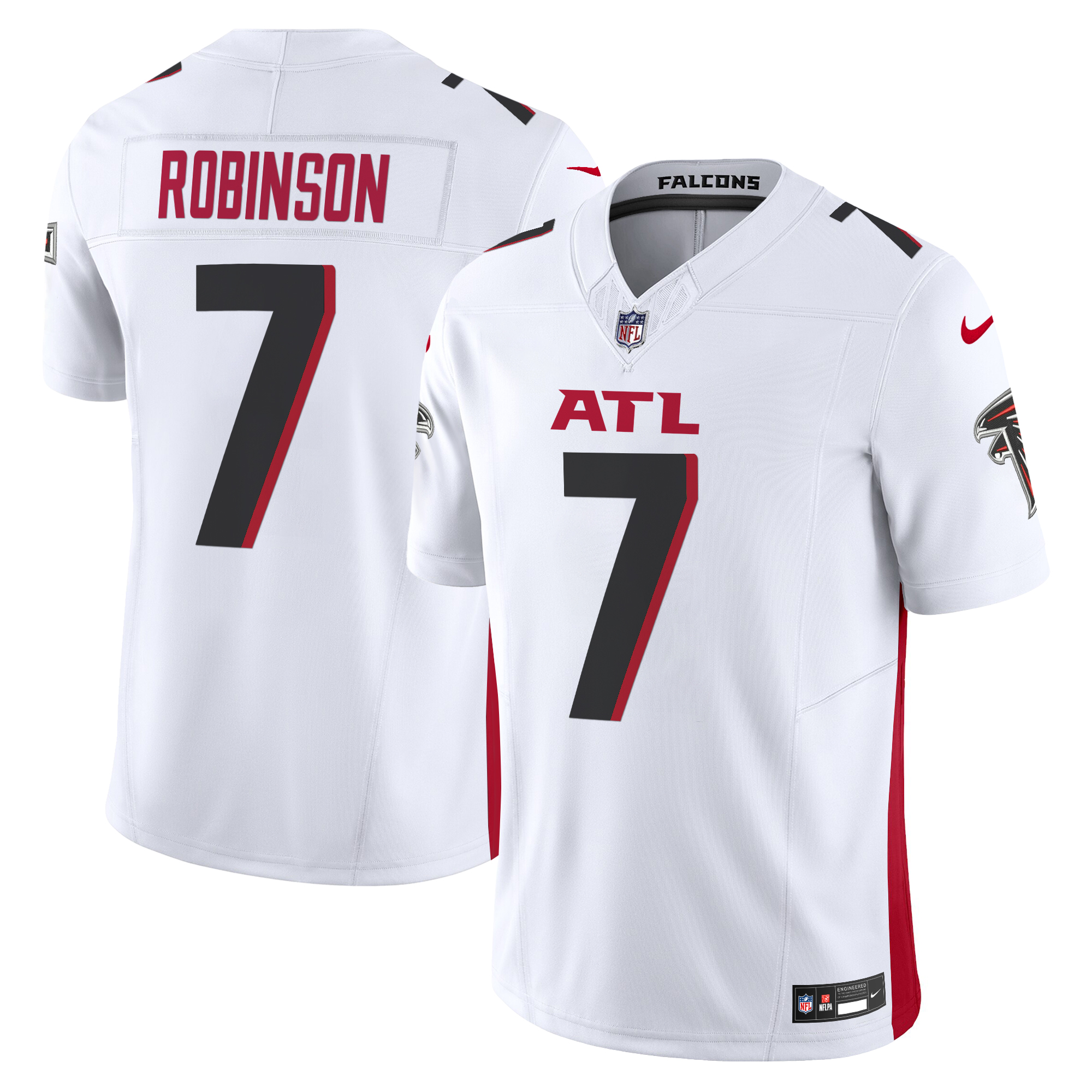 Bijan Robinson Men's Atlanta Falcons 2024 Vapor Limited White Jersey - All Stitched