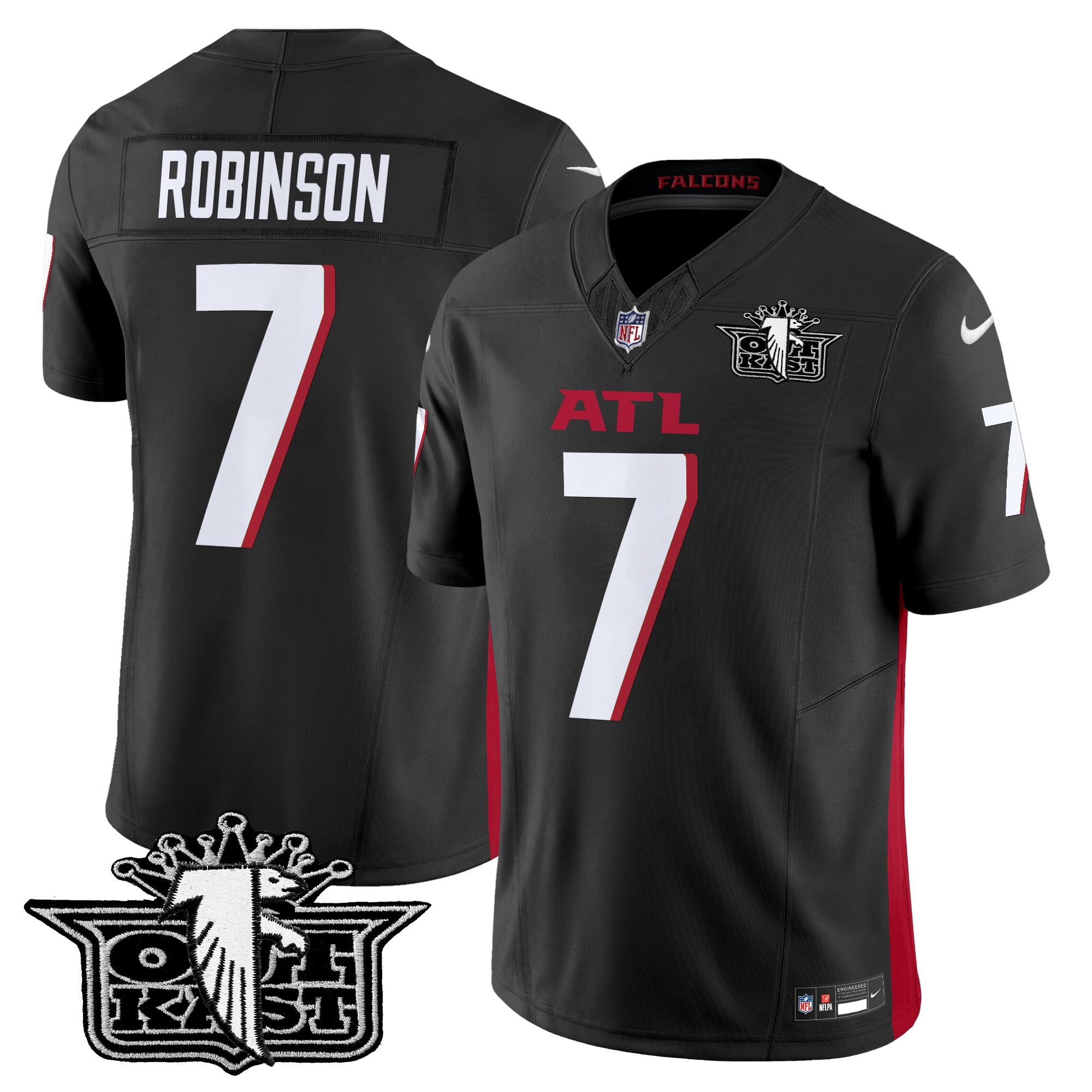 Bijan Robinson Men's Outkast x Atlanta Falcons 2024 Vapor Limited Black Jersey - All Stitched
