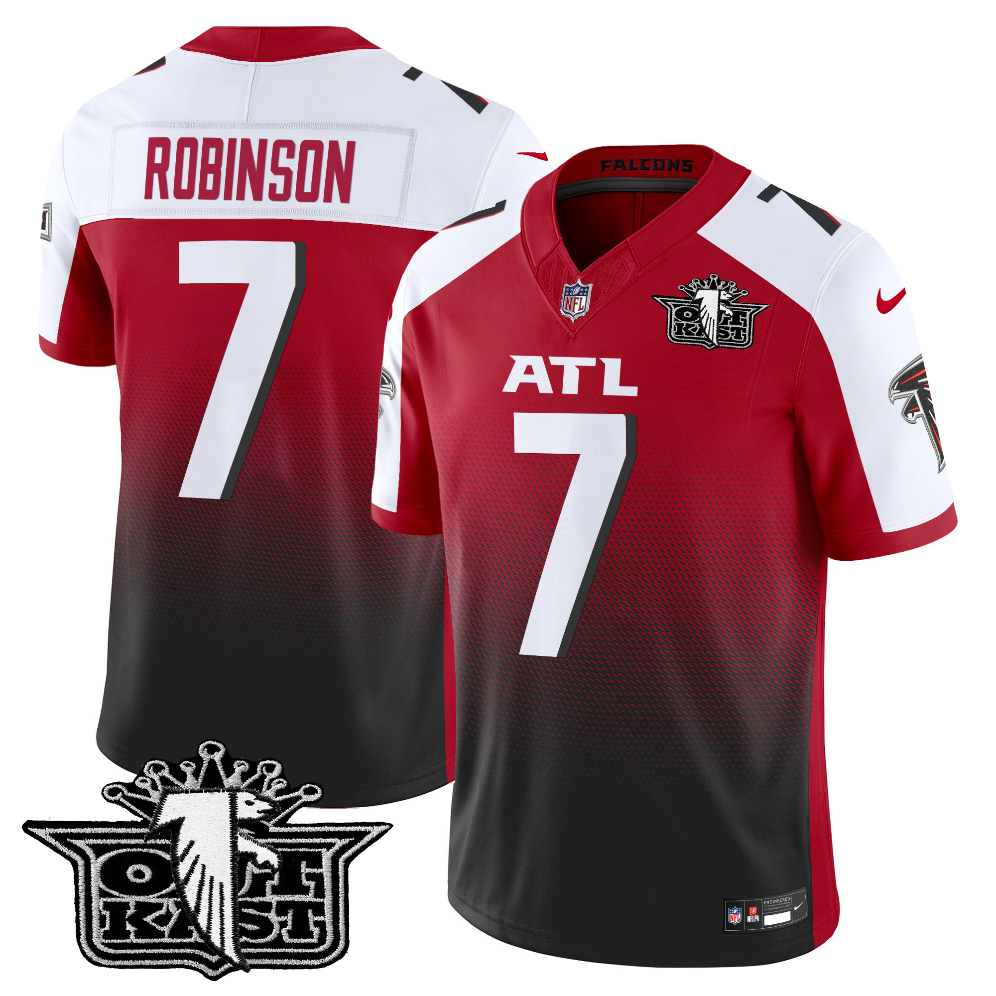 Bijan Robinson Men's Outkast x Atlanta Falcons 2024 Vapor Limited Red Alternate Jersey - All Stitched