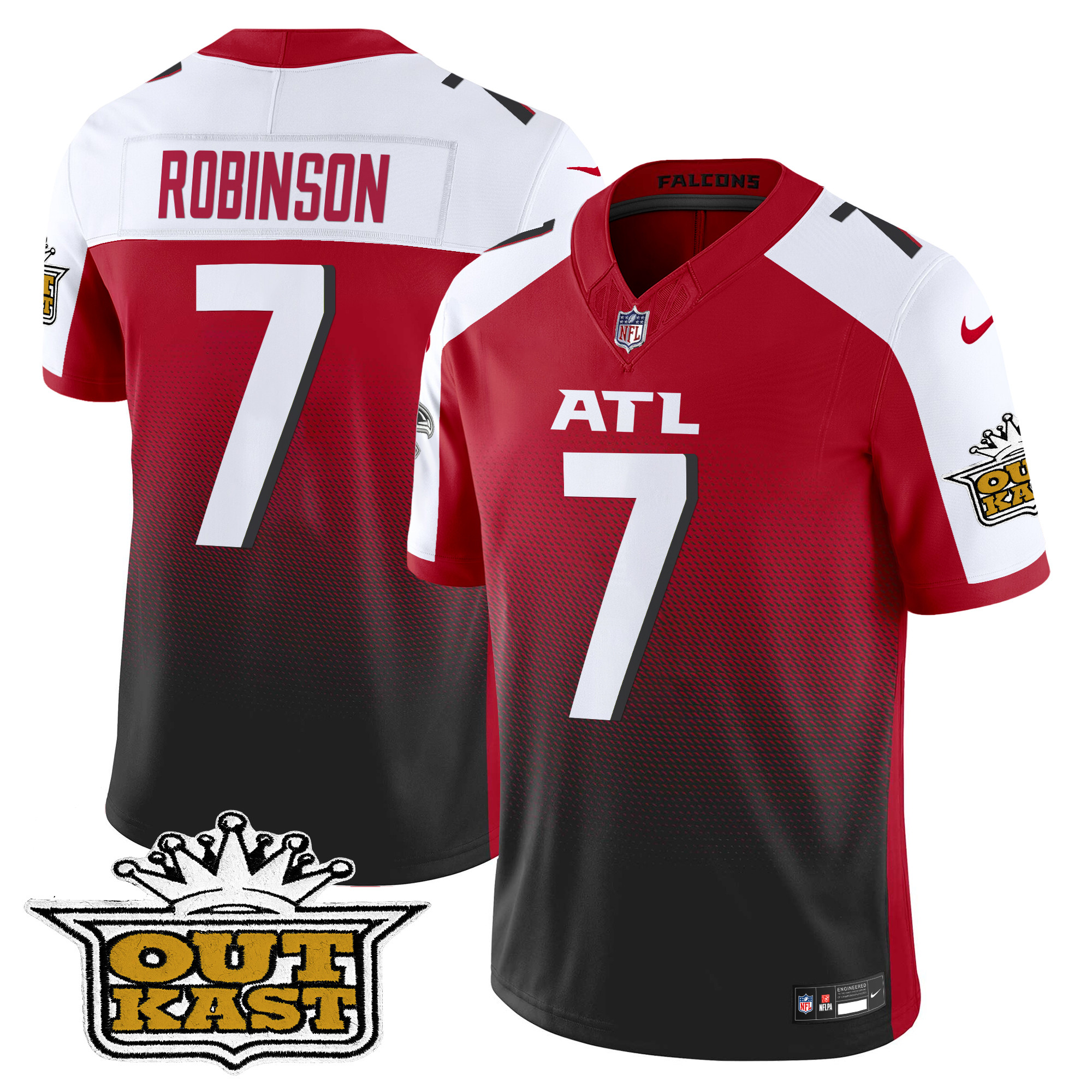 Bijan Robinson Men's Outkast x Atlanta Falcons 2024 Vapor Limited Red Alternate Jersey - All Stitched