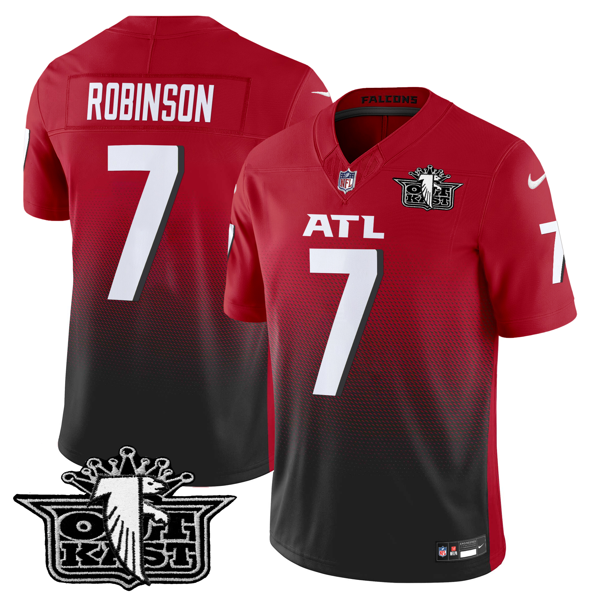 Bijan Robinson Men's Outkast x Atlanta Falcons 2024 Vapor Limited Red Jersey - All Stitched