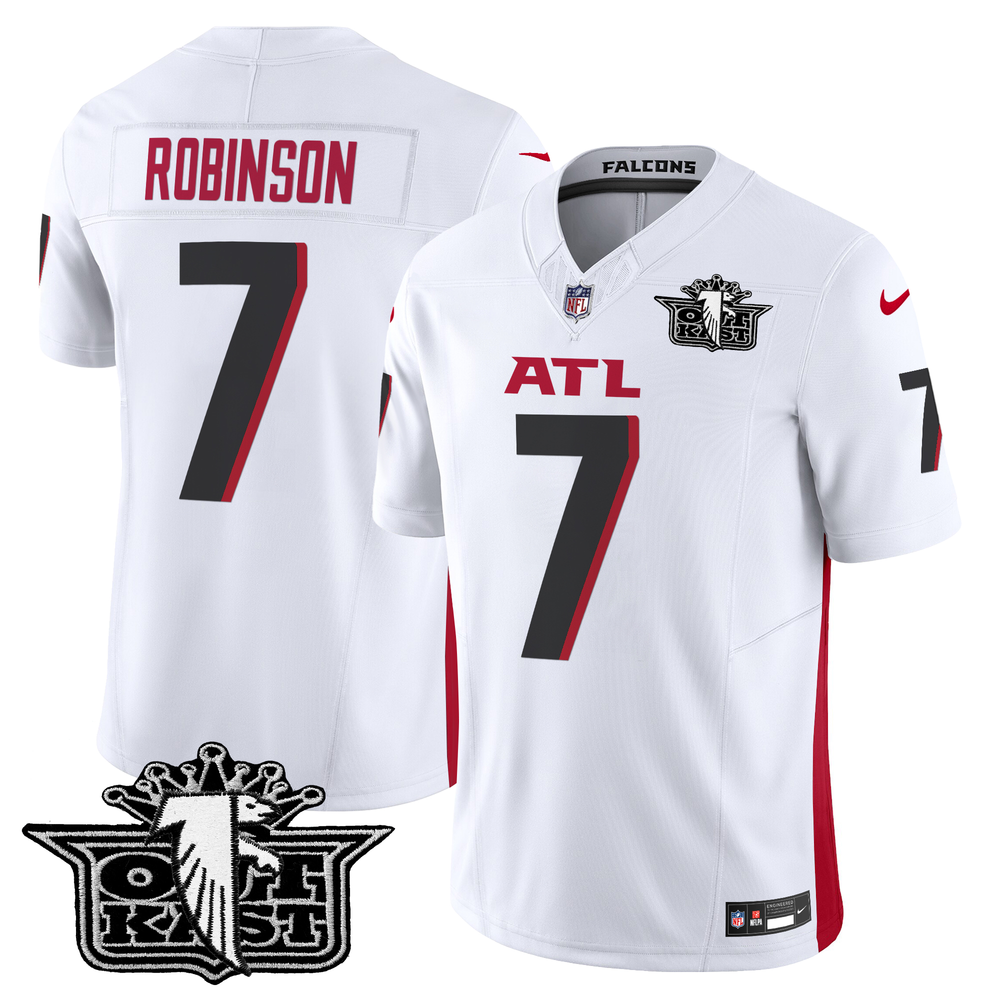 Bijan Robinson Men's Outkast x Atlanta Falcons 2024 Vapor Limited White Jersey - All Stitched